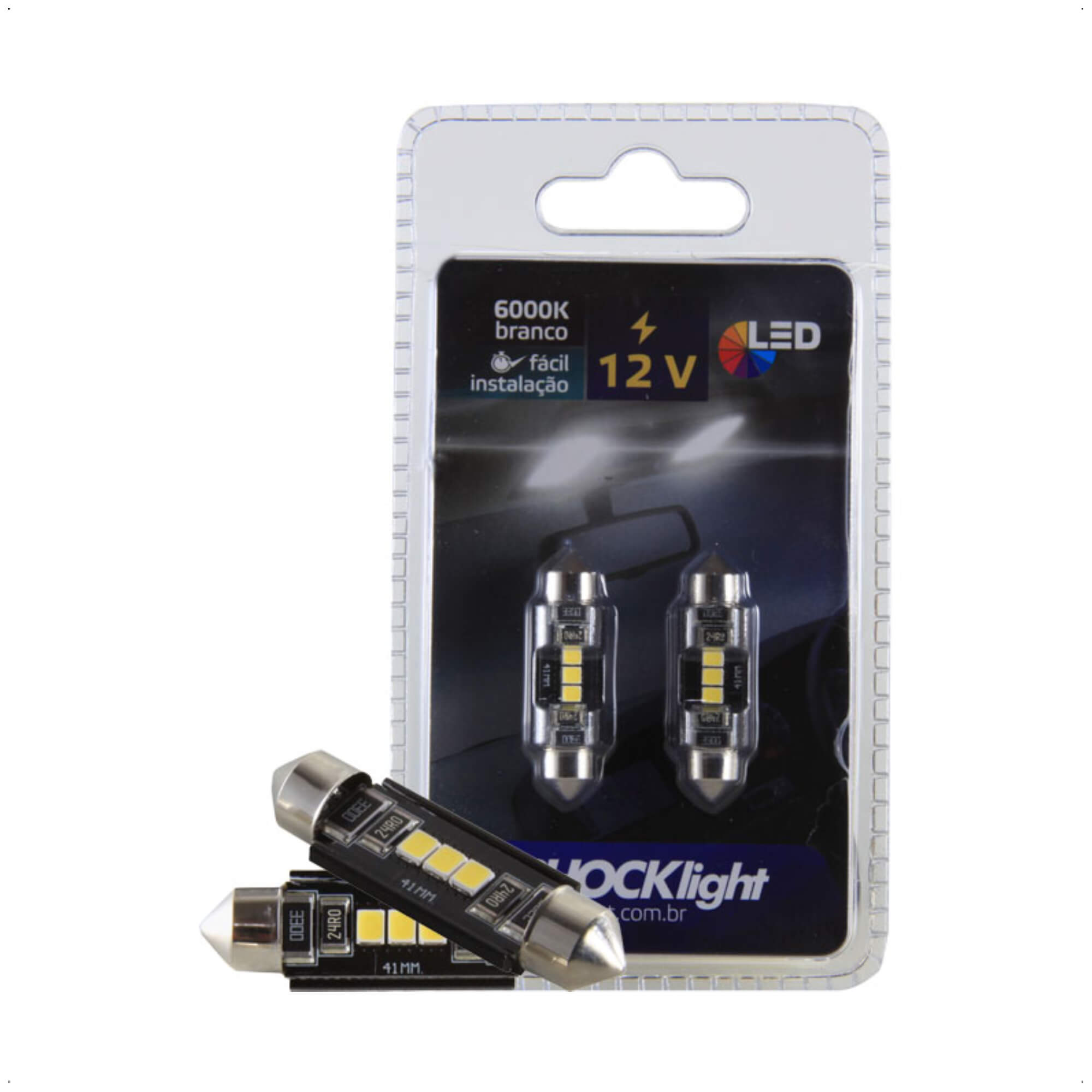 Lâmpada LED Torpedo 42MM 3 SMD 2835 6000K 12V 400 Lumens Alumínio IP65 Shocklight - SLL-1242