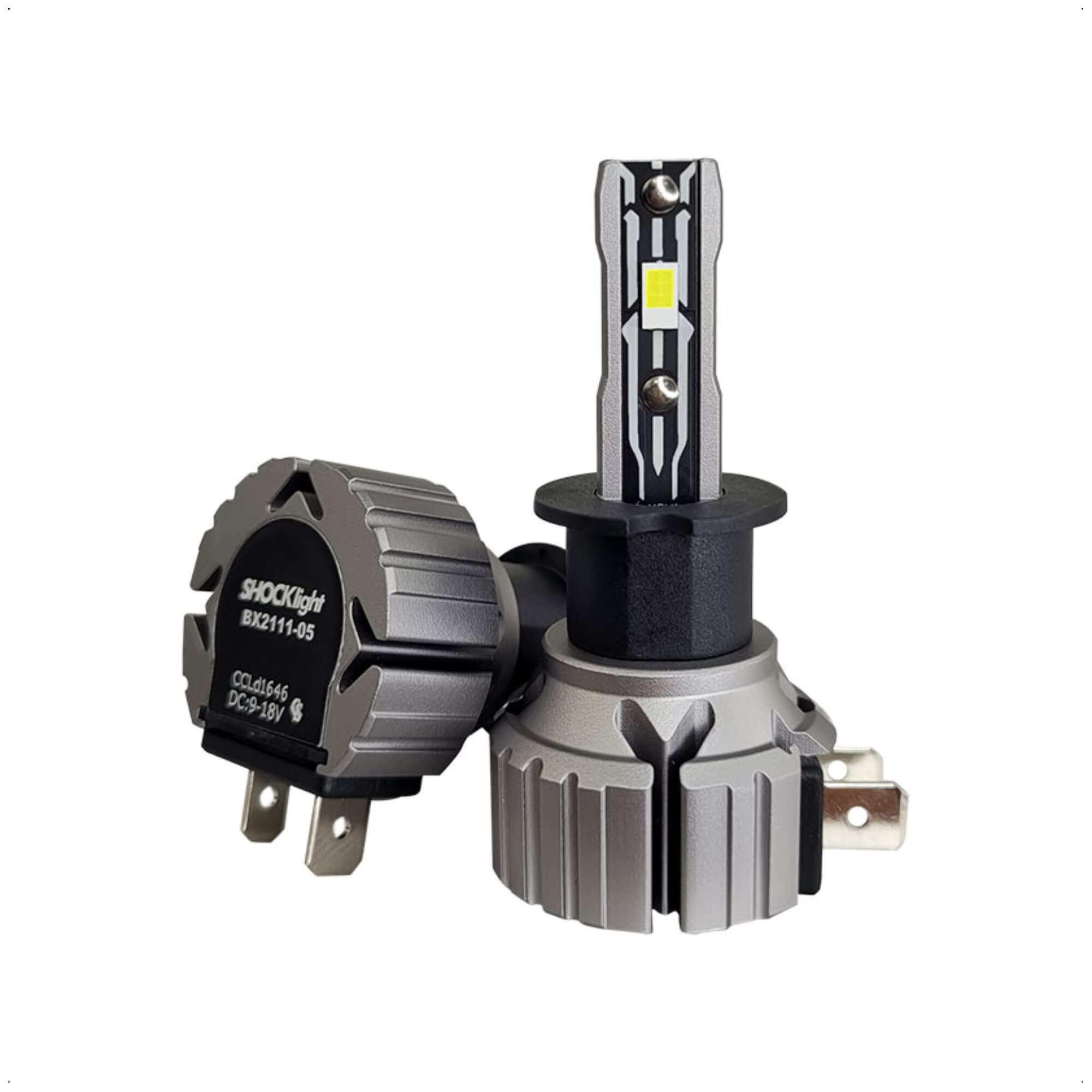 Par de Lâmpadas Ultra LED S16 Nano H3 6000K 12V 40W 4200 Lumens Shocklight -  SLL-160003