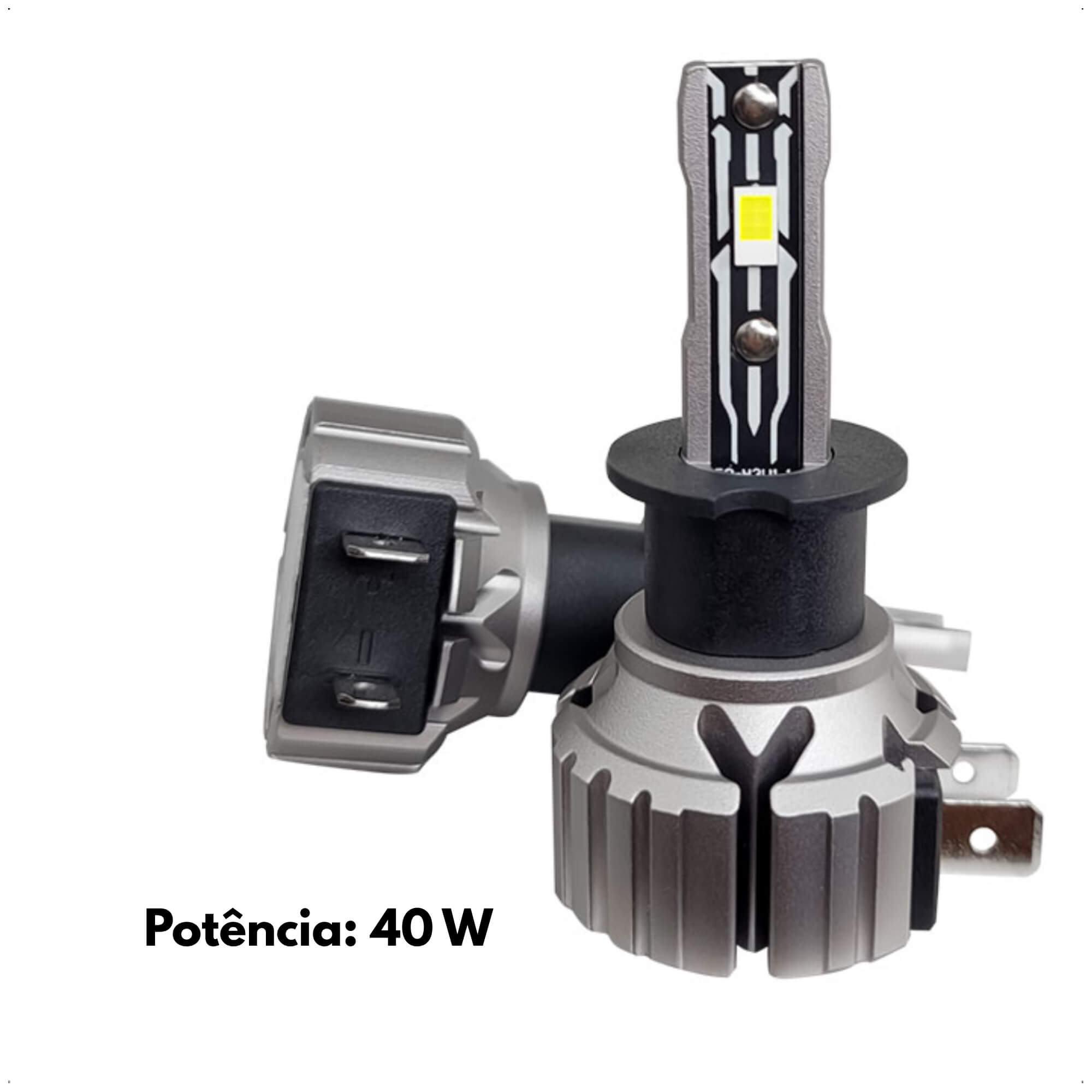 Par de Lâmpadas Ultra LED S16 Nano H3 6000K 12V 40W 4200 Lumens Shocklight -  SLL-160003