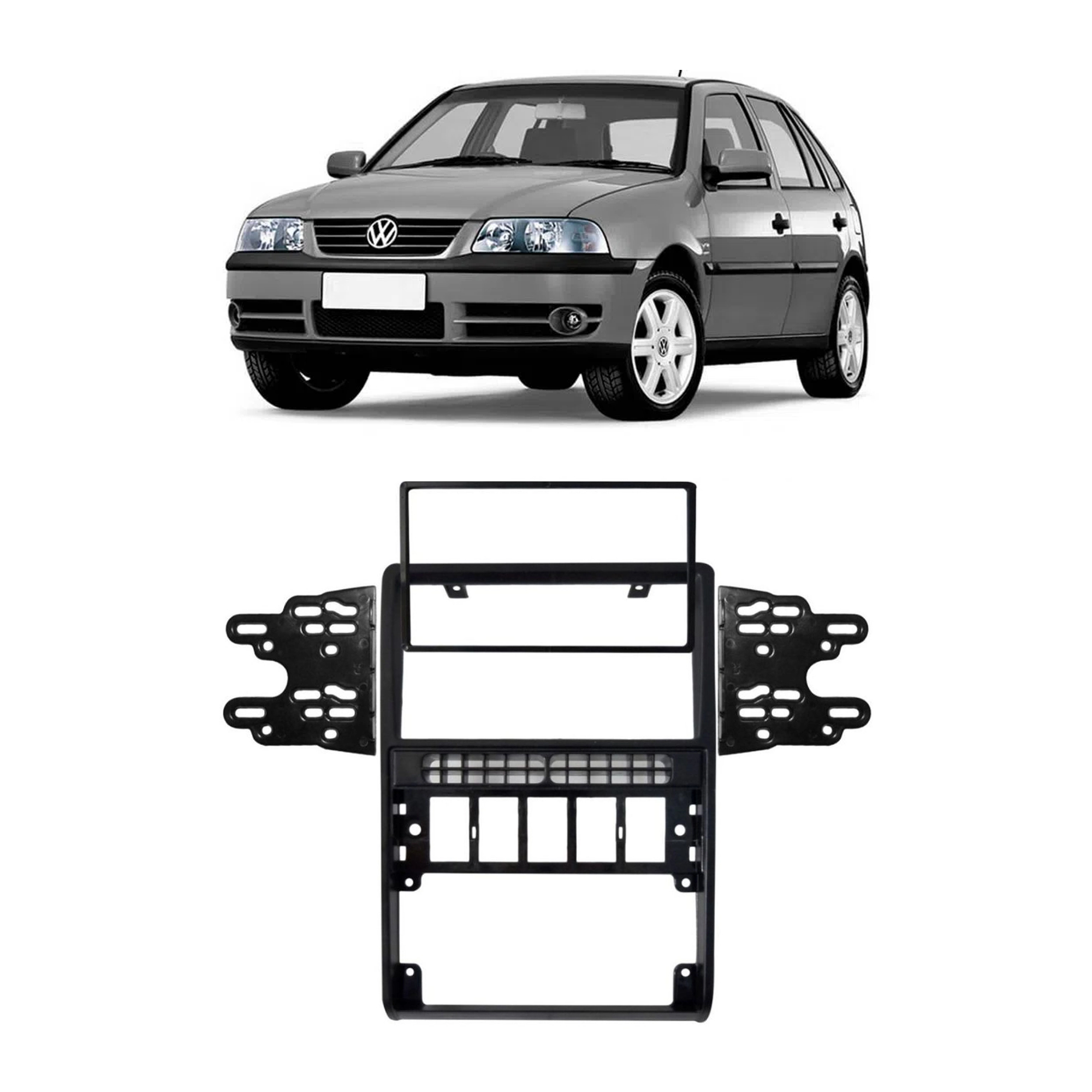 Moldura Gol G2 Volkswagen 2DIN JP/CH 1995 - 2005 Preto EPX 322 Expex