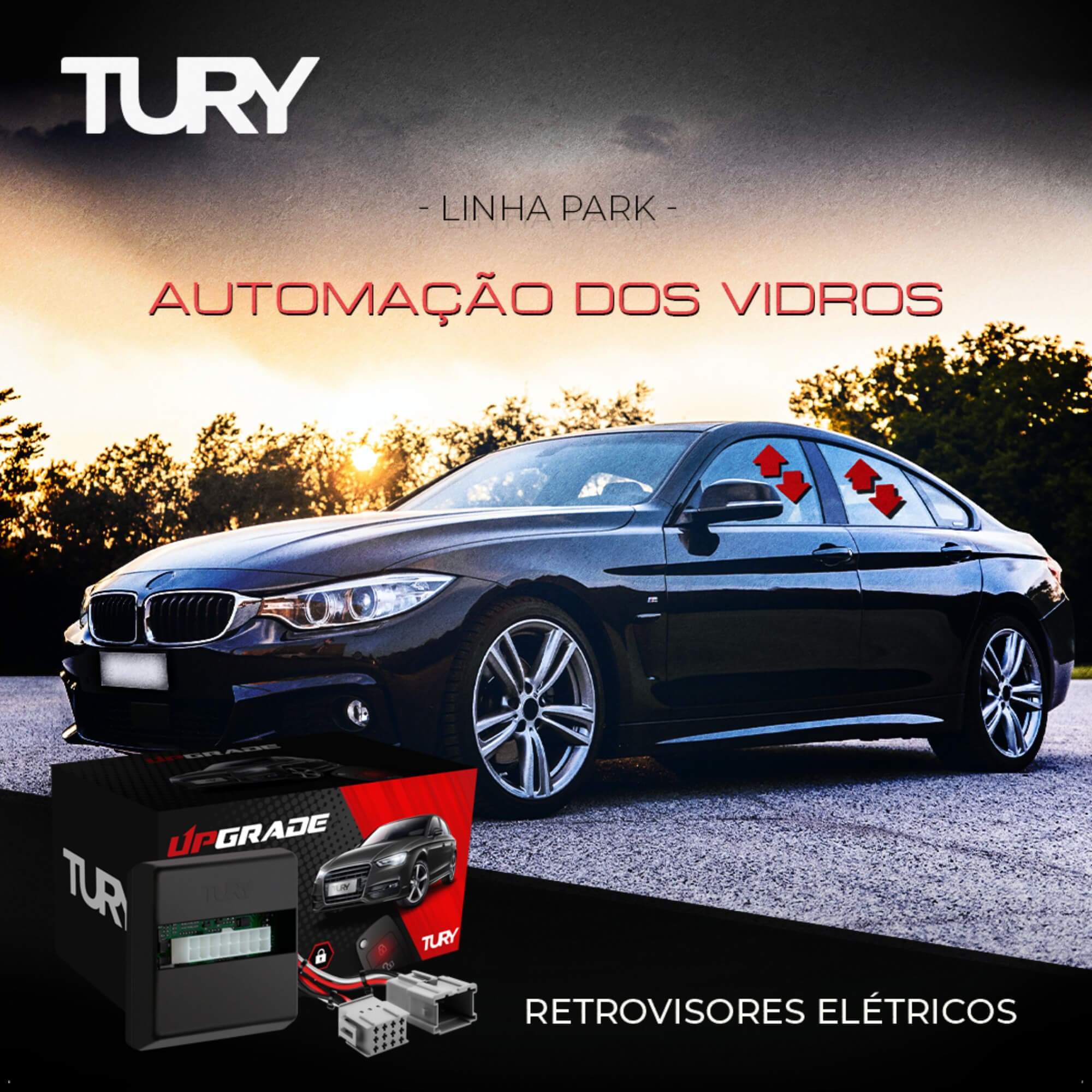 Módulo de Fechamento e Abertura dos Vidros e Inclinação de Retrovisor Tury - PARK4.21EB