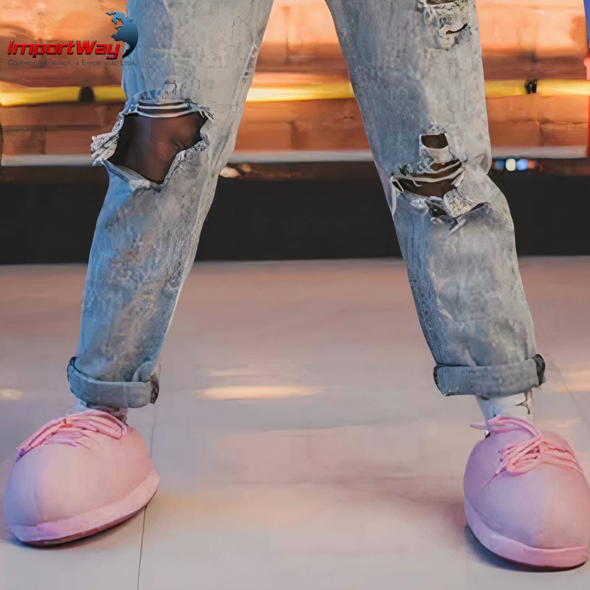 Pantufa 3D Tênis de Basquete Rosa Sneaker Net Solado Borracha 33/35 P Importway - IWP3DNET3335