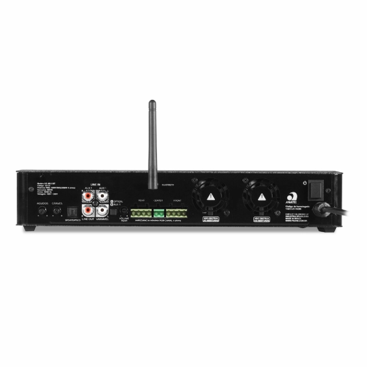 Amplificador Receiver 5 Canais Home Sense HS400.5 BT 400W 4 Ohms D USB, FM, Bluetooth-Frahm 32135