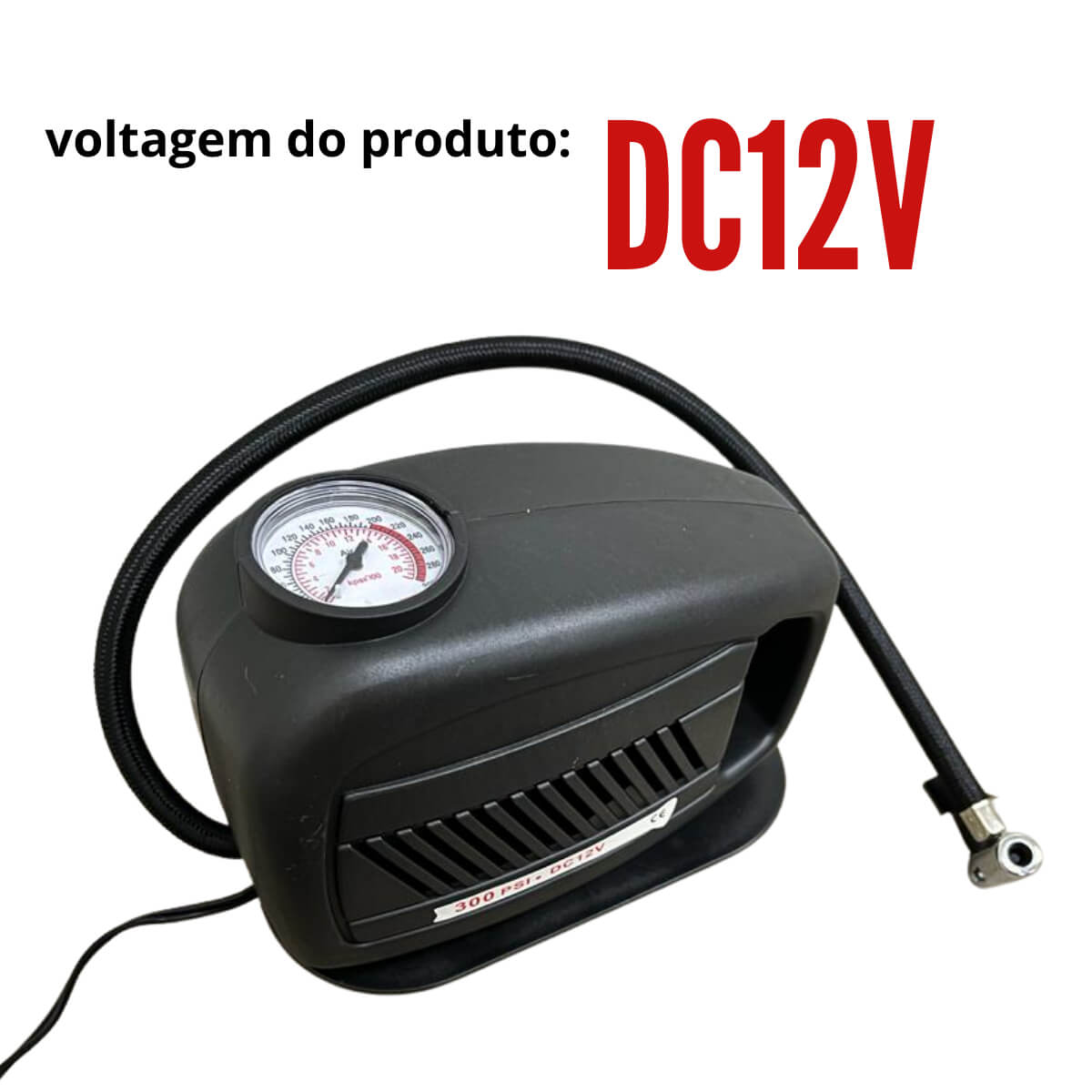 Mini Compressor de Ar Automotivo 12V 300PSI 30L/MIN ImportWay IWMCA30030