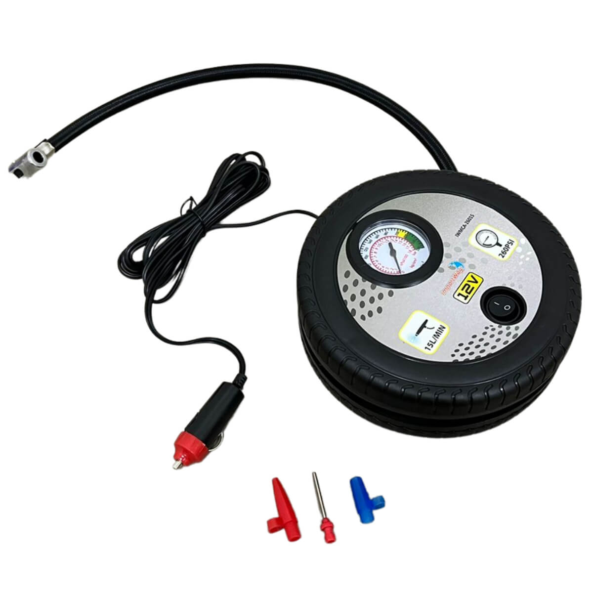 Mini Compressor de Ar Automotivo 12V 260PSI 15L/MIN ImportWay IWMCA26015