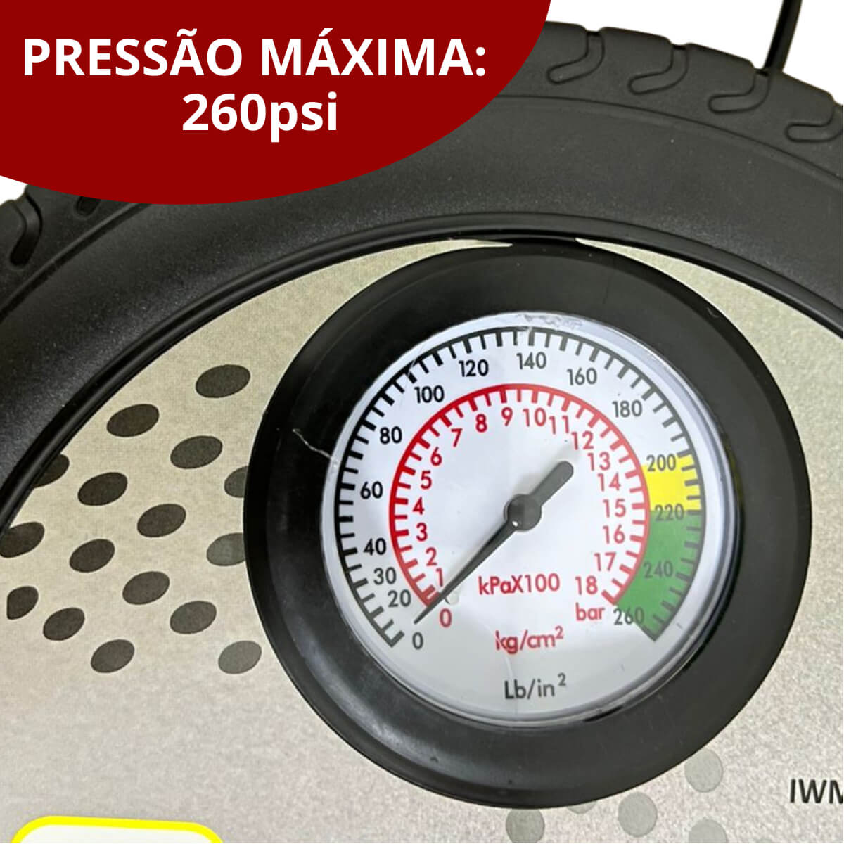 Mini Compressor de Ar Automotivo 12V 260PSI 15L/MIN ImportWay IWMCA26015