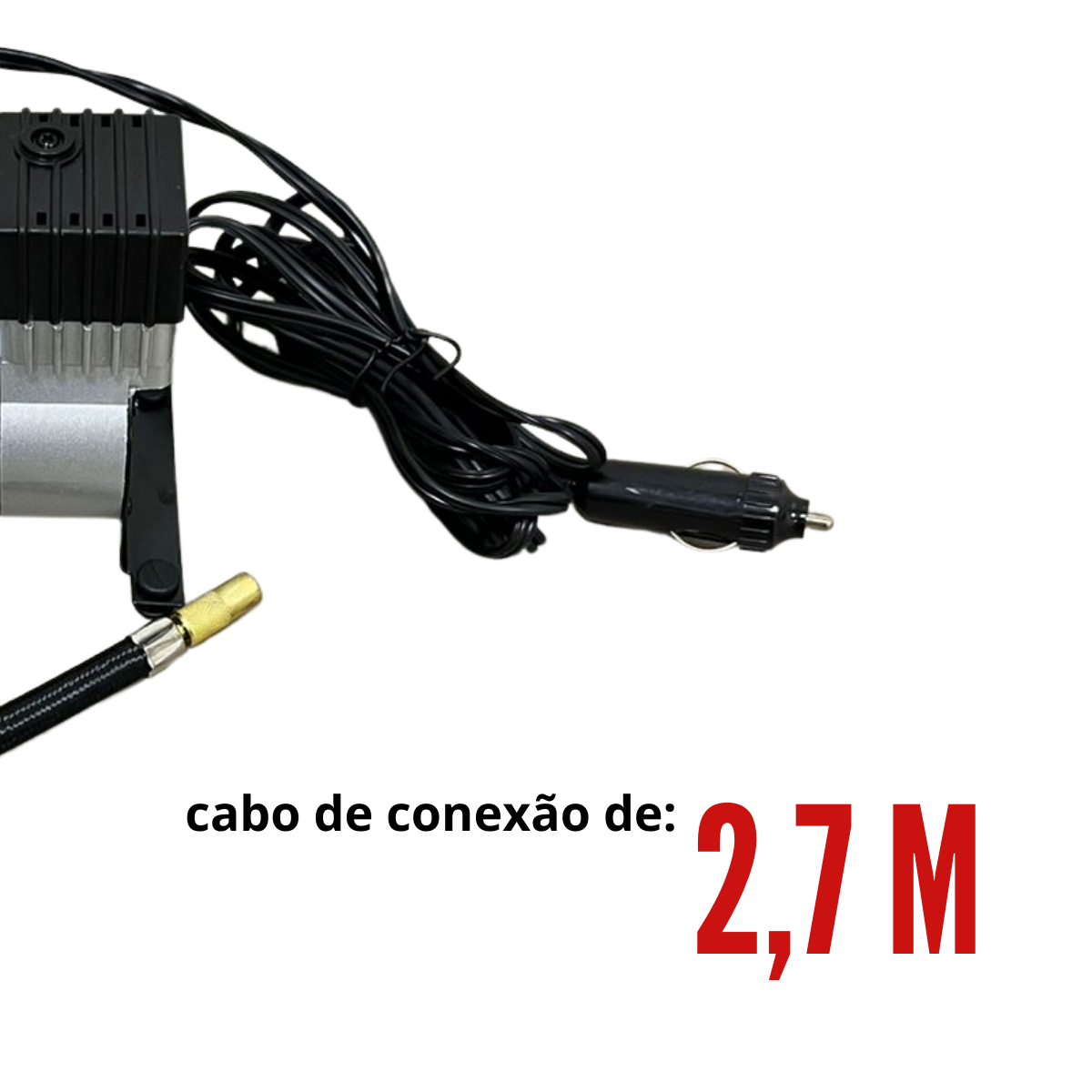 Mini Compressor de Ar Automotivo 100PSI 20L/MIN Importway IWMCA10020