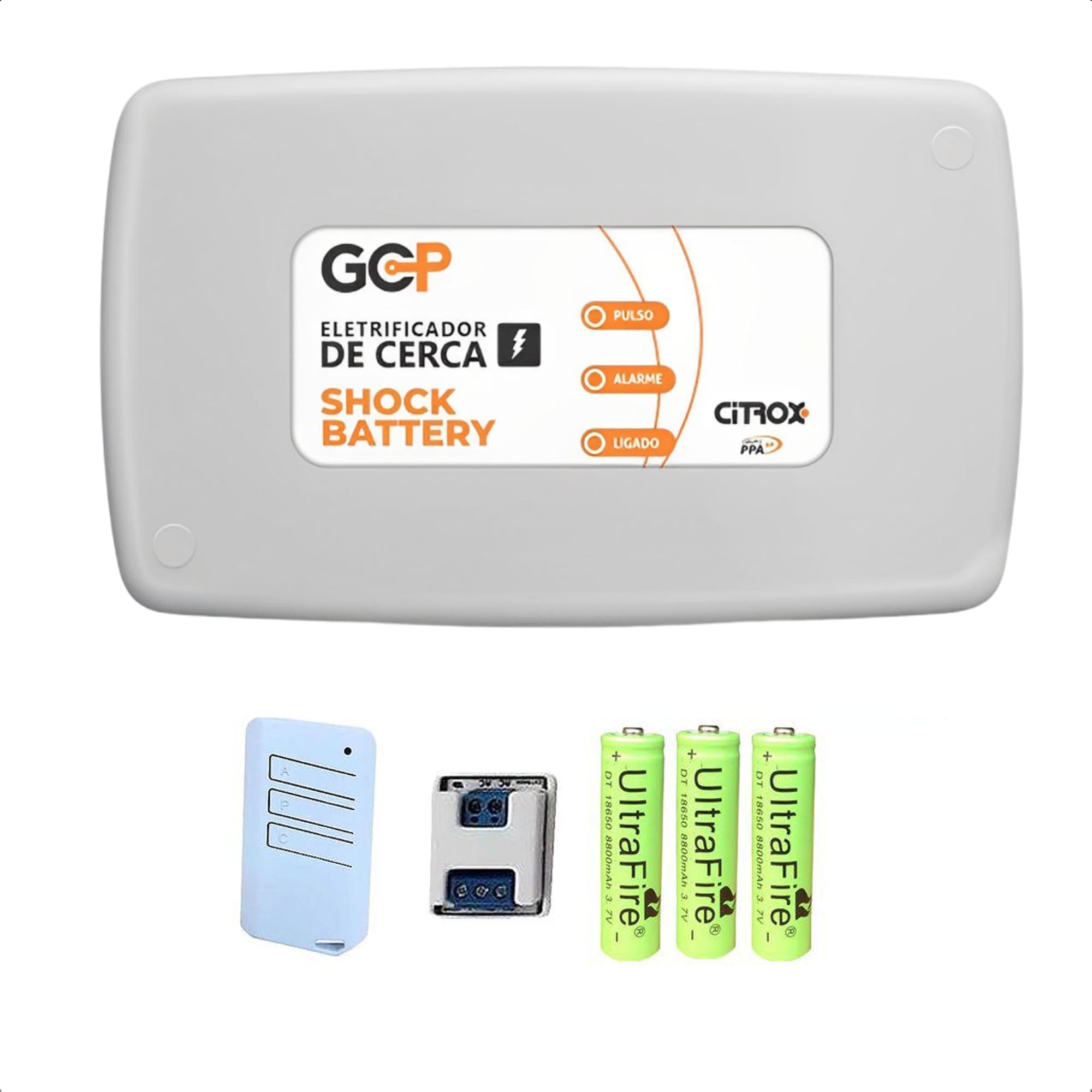 Central Cerca Elétrica Shock Battery 10000V c/ Bateria Li-ion e Sirene Citrox PPA -10767