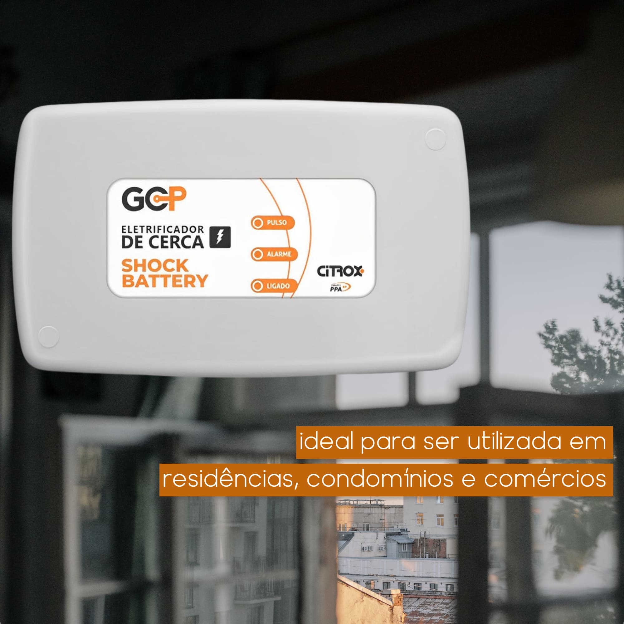 Central Cerca Elétrica Shock Battery 10000V c/ Bateria Li-ion e Sirene Citrox PPA -10767