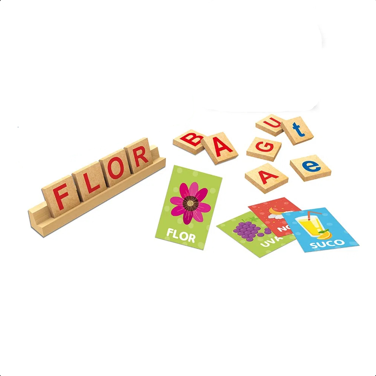 Brinquedo Infantil ABC Montando Palavras TDAH com 72 Peças a Partir de 4 anos Xalingo - 17321