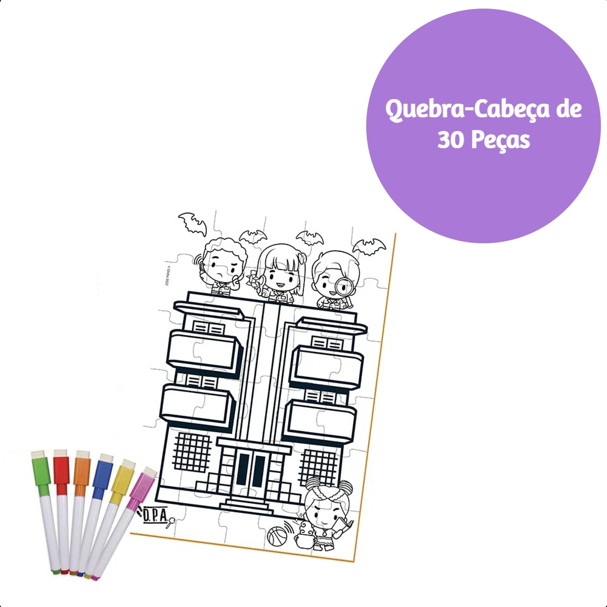 Quebra-cabeça Infantil para Colorir D.P.A. 30 Peças a Partir de 3 Anos Xalingo - 55165