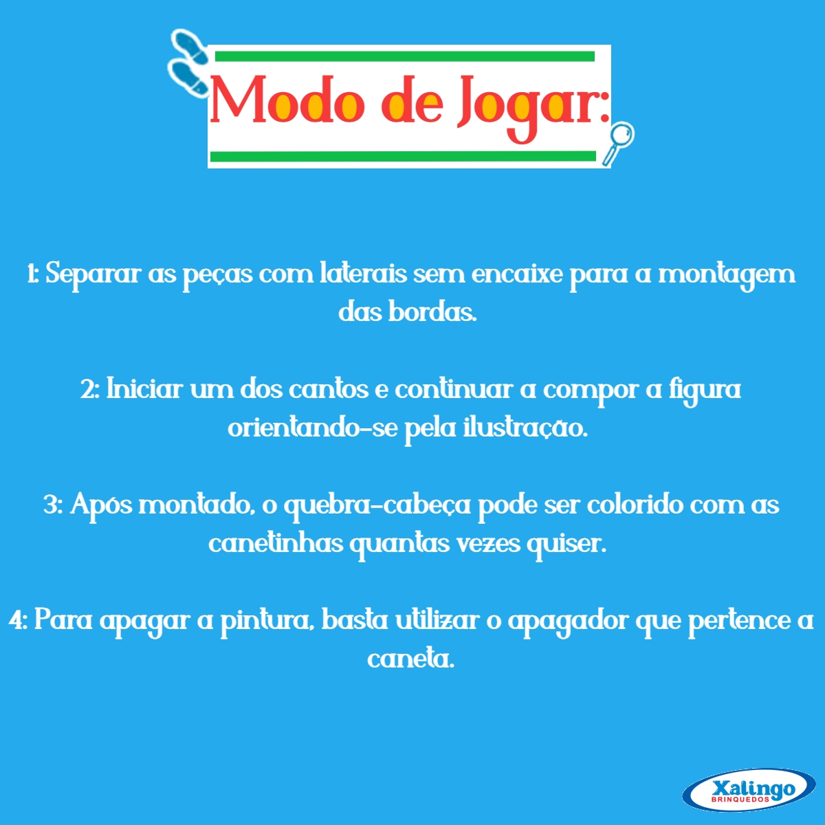 Quebra-cabeça Infantil para Colorir D.P.A. 30 Peças a Partir de 3 Anos Xalingo - 55165