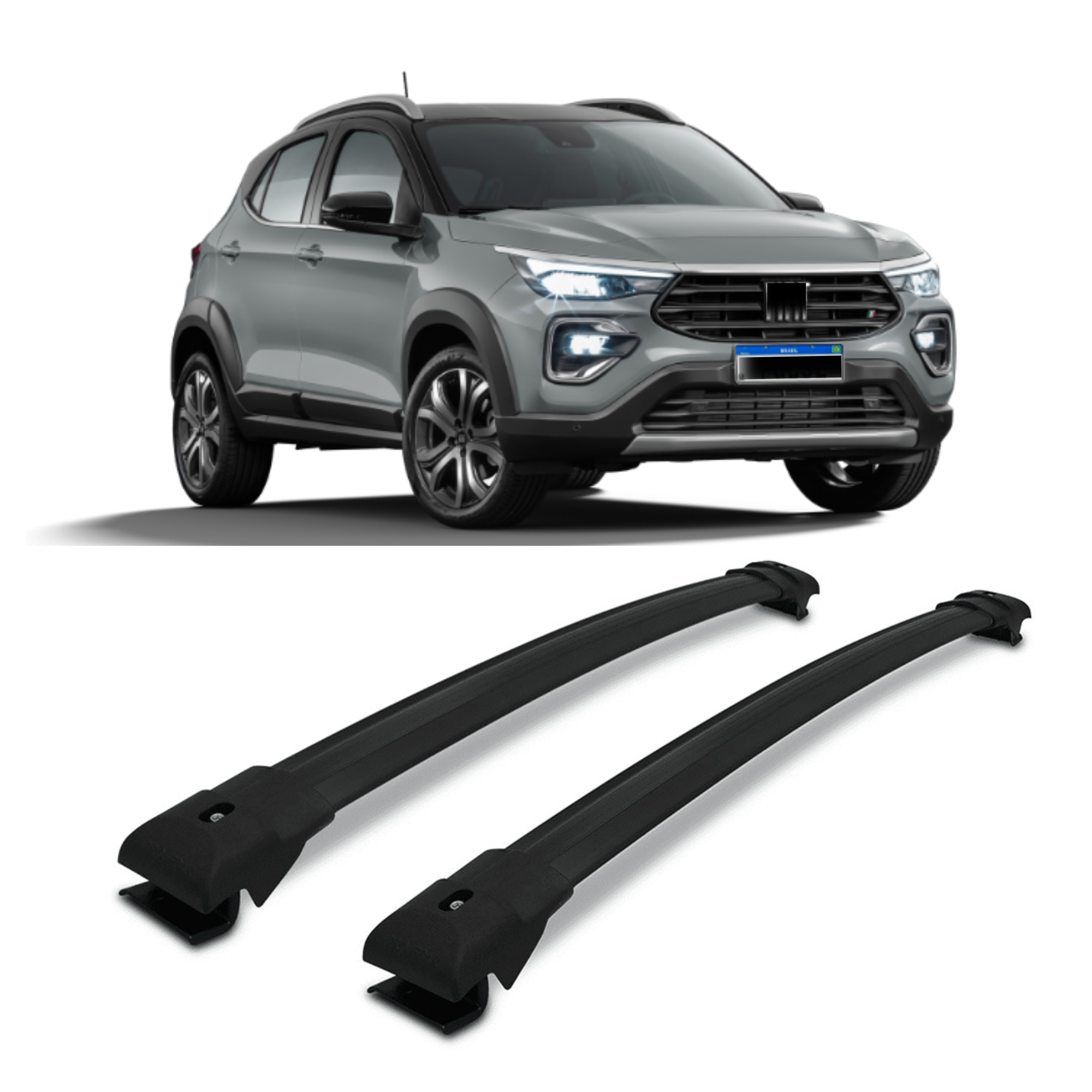 Travessa Larga Preta  Pulse até 45Kg Presa na Longarina Não Necessita Furar Projecar - FI-263
