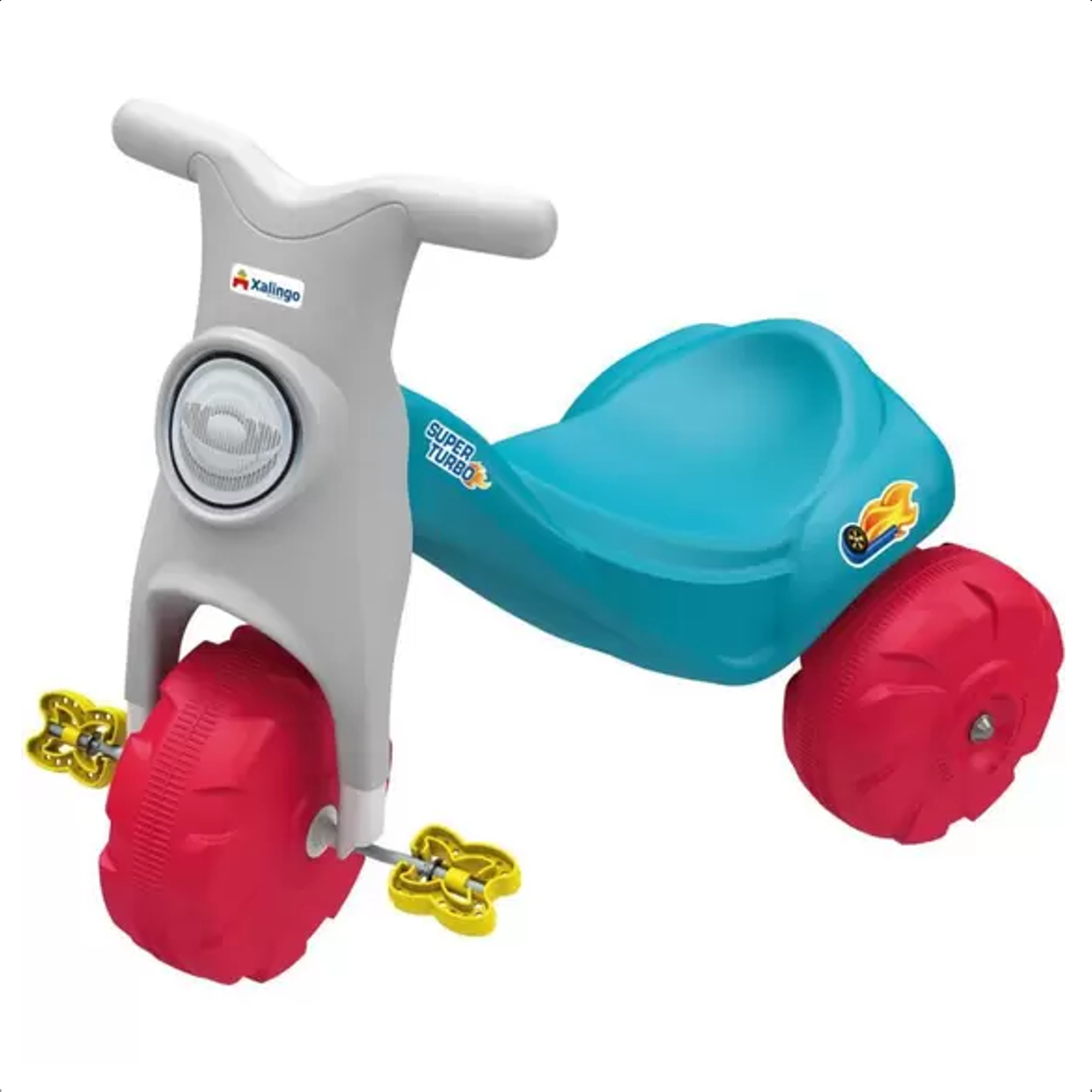 Triciclo Passeio Motoca Infantil Super Turbo Azul +4 Anos Até 25kg Xalingo - 07523