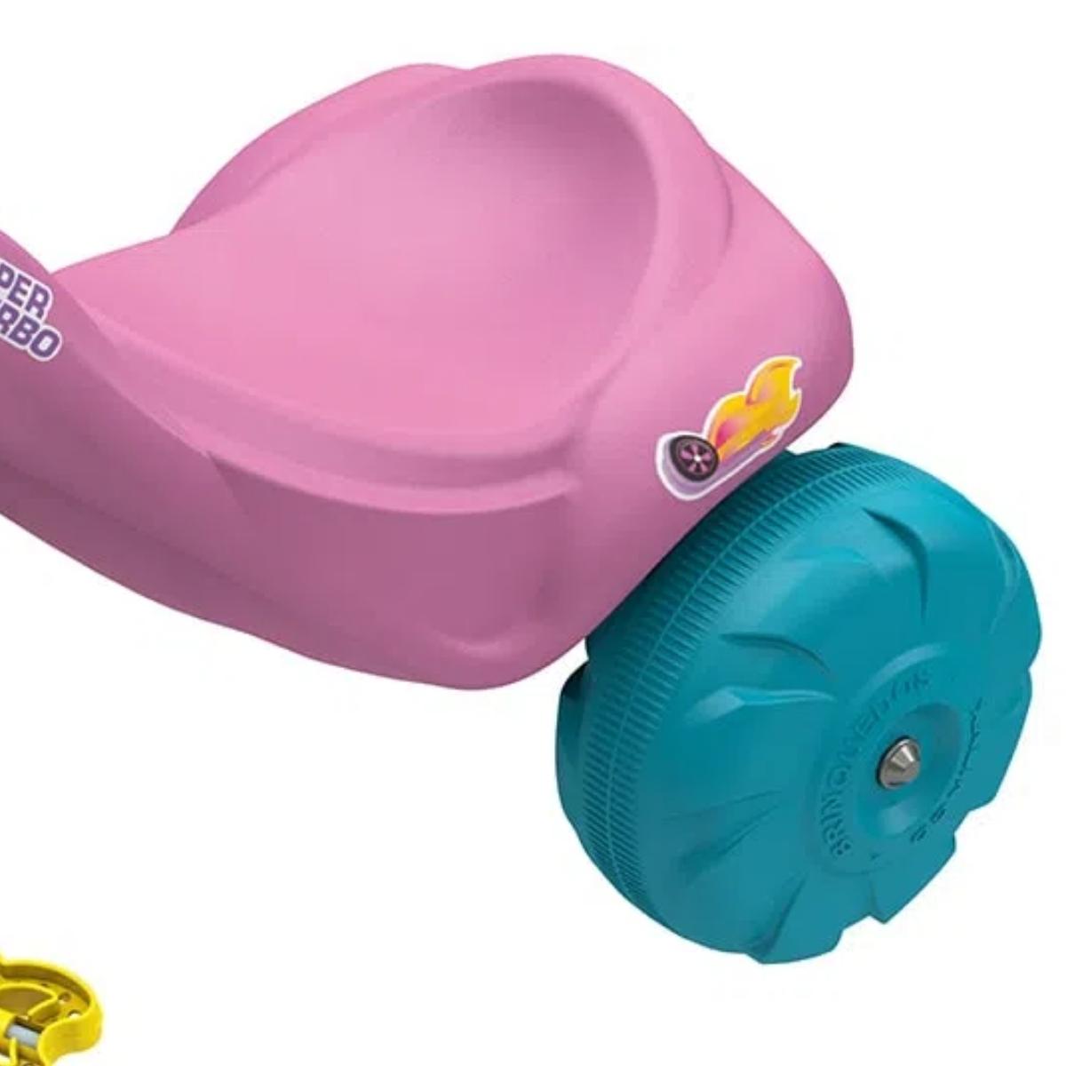 Triciclo Infantil Menina Tico Tico Super Turbo Rosa +24 Meses até 25Kg Xalingo - 07524