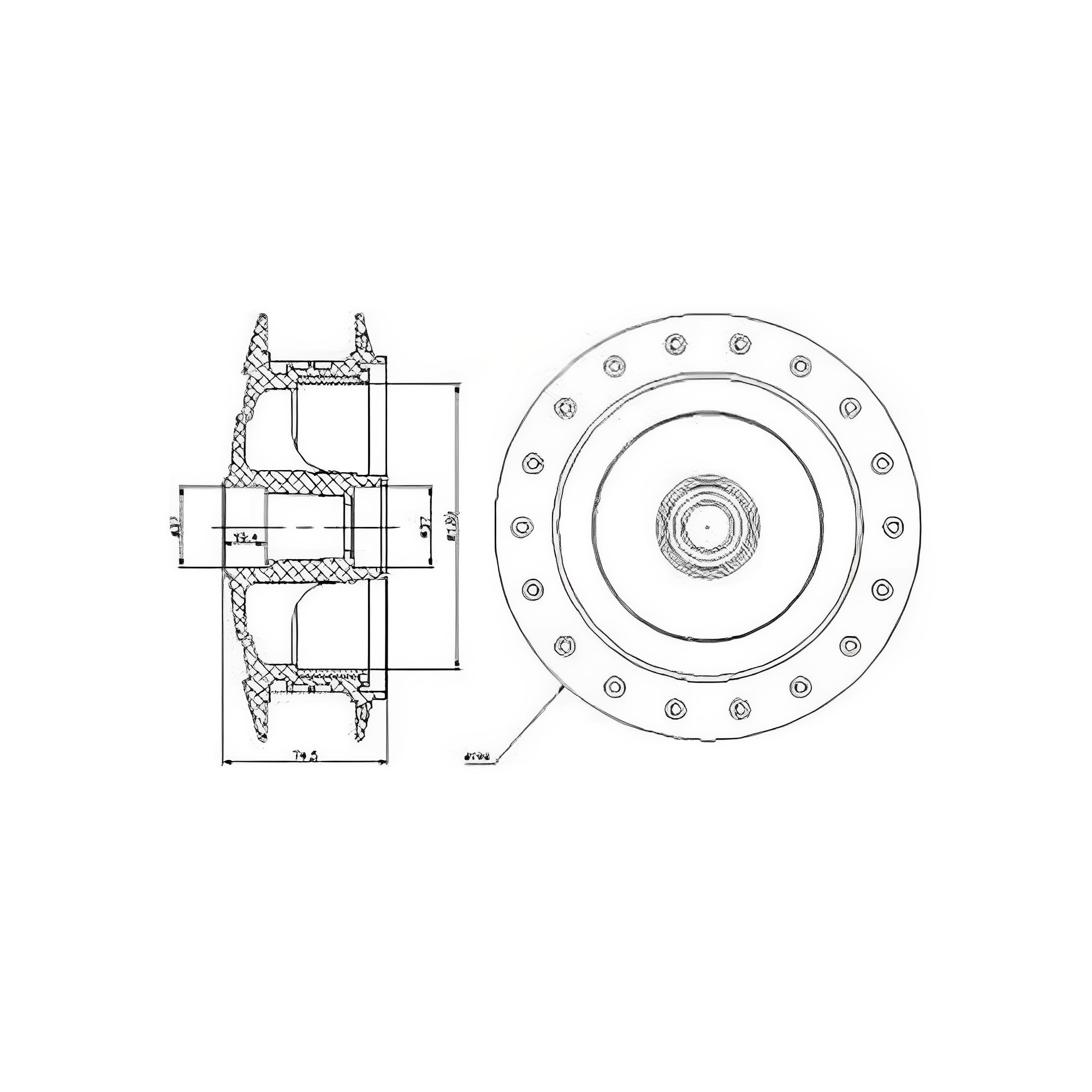 Cubo roda dianteira Tambor CG125 FAN/FAN KS/CARGO/CARGO KS Cobreq - 0006Cb