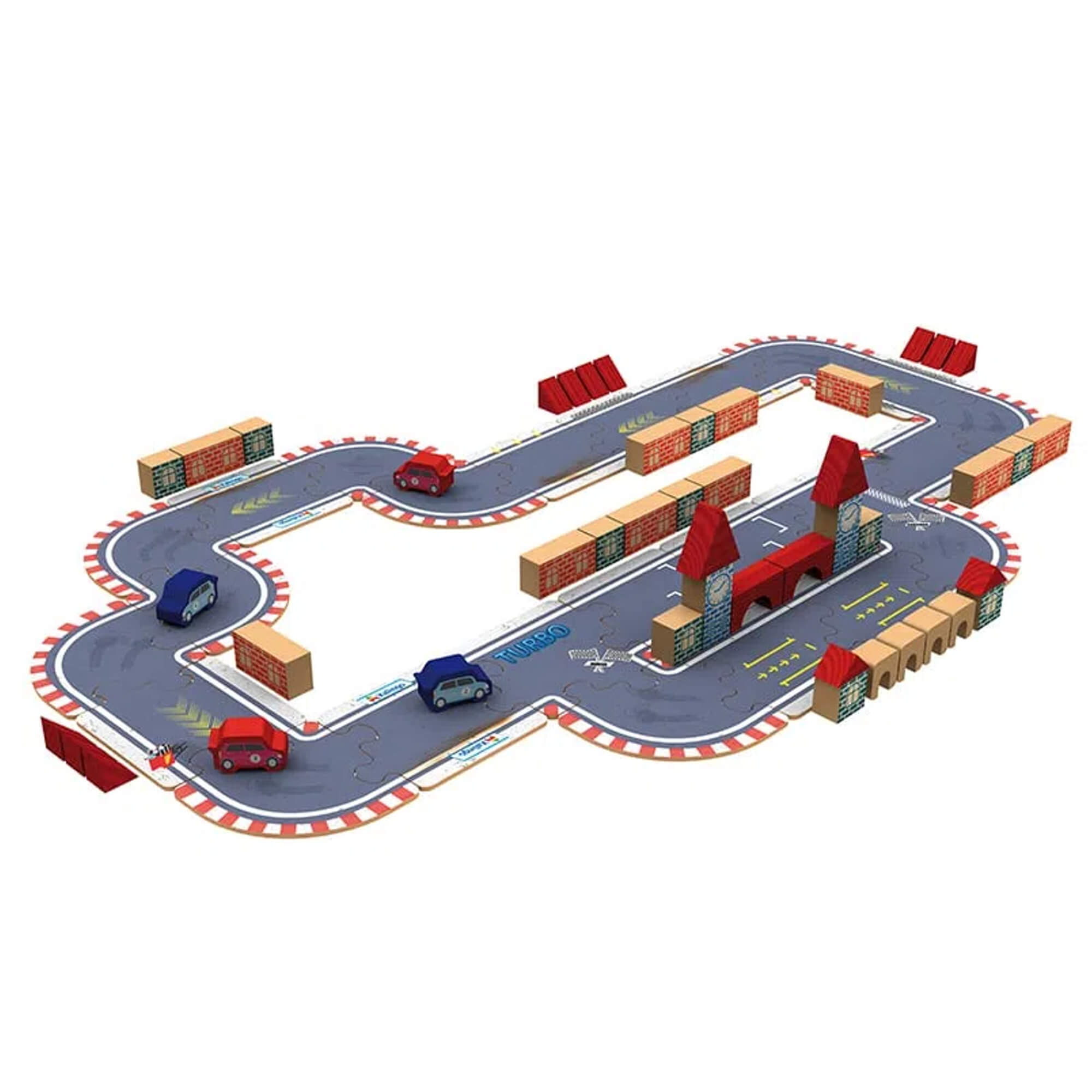 Brinquedo Brincando de Engenheiro Circuito de Corrida 70 Peças - Xalingo 52773