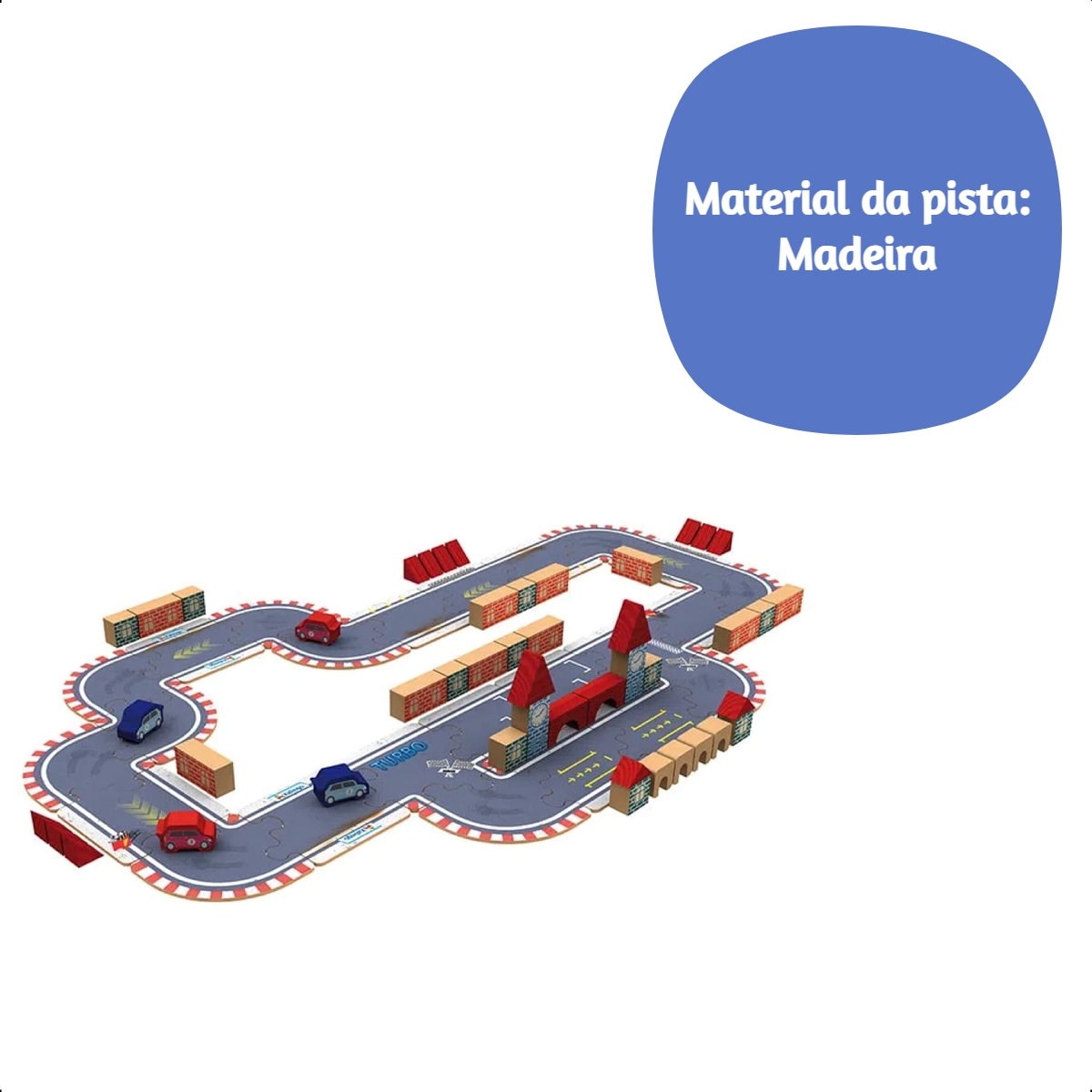 Brinquedo Brincando de Engenheiro Circuito de Corrida 70 Peças - Xalingo 52773