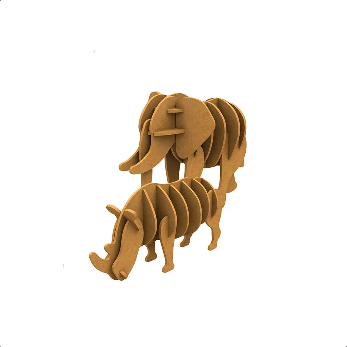 Quebra-cabeça 3D Animais do Safari p/ Colorir 34 Peças c/ 6 Tintas Guaches Sortidas Xalingo 17176