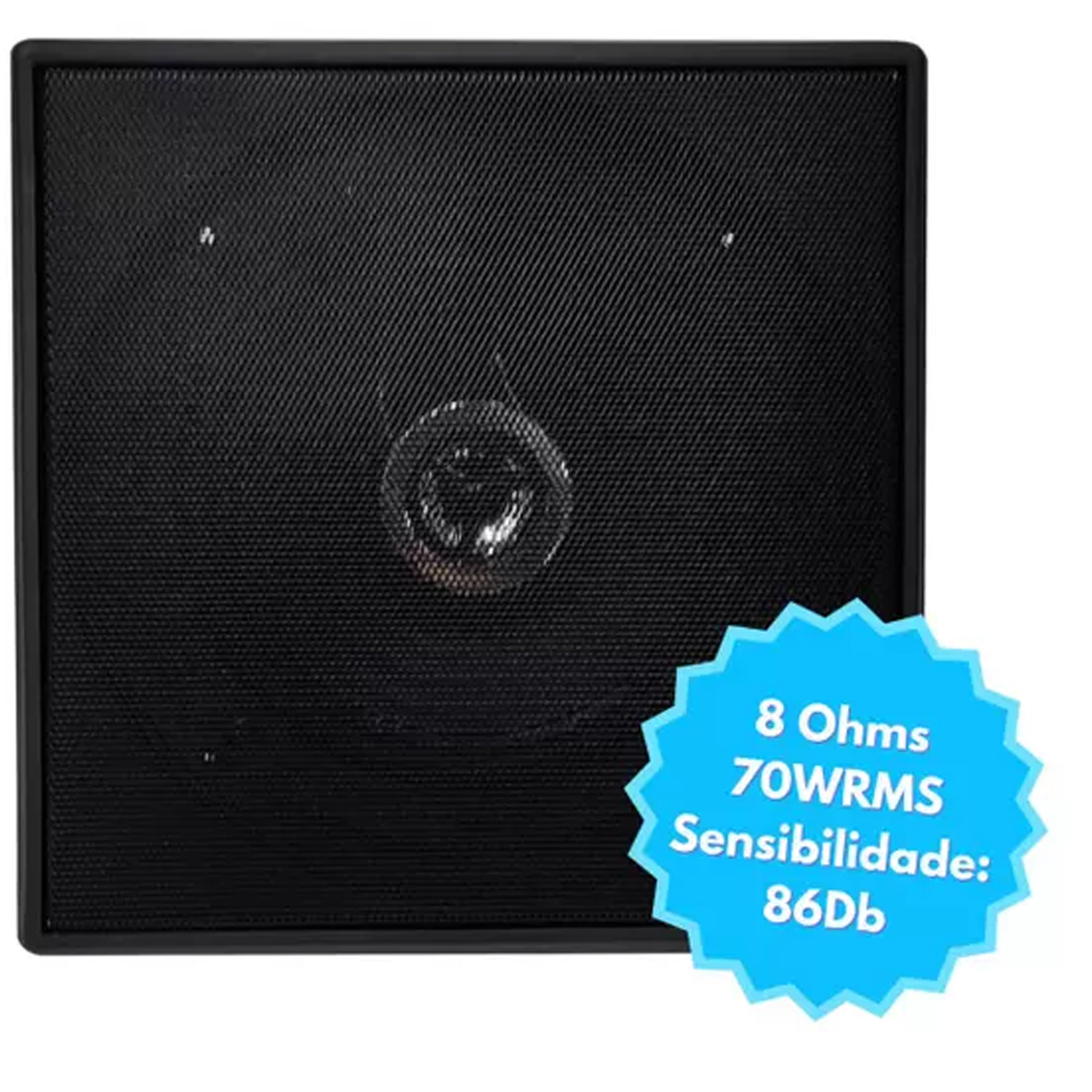 Arandela Quadrada Preta Bluetooth Bivolt 6 Pol 70W RMS Leson - 2LSAT78QP