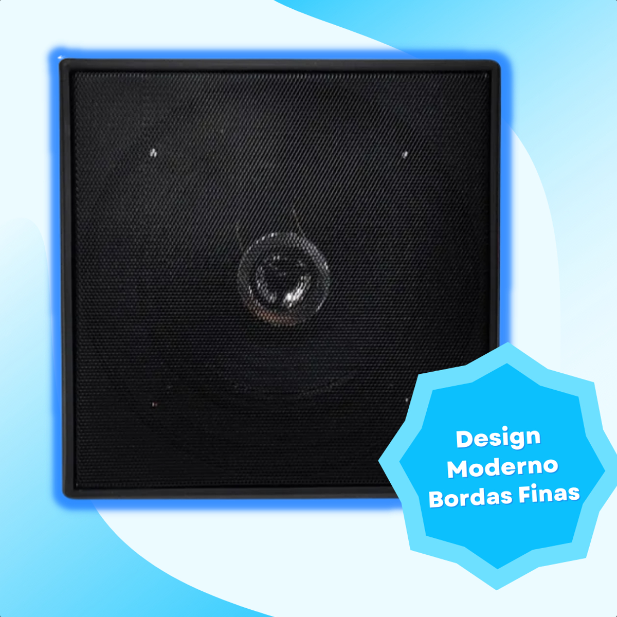 Alto Falante Arandela Quadrada Preta Tweeter 70W Som Ambiente para Teto 86Db -Leson 2LS078AQP (Unidade)