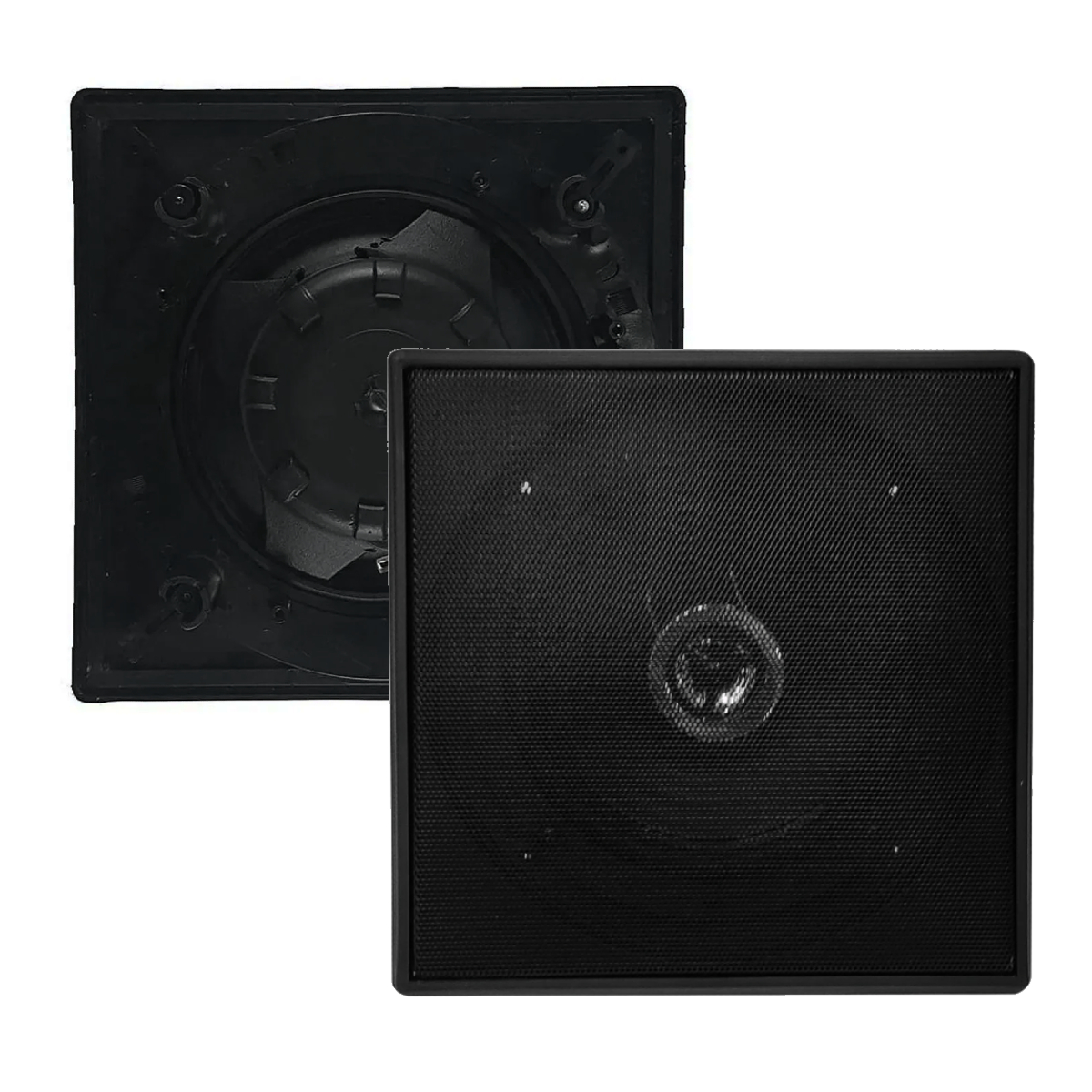 Alto Falante Arandela Quadrada Preta Tweeter 70W Som Ambiente para Teto 86Db -Leson 2LS078AQP (Unidade)