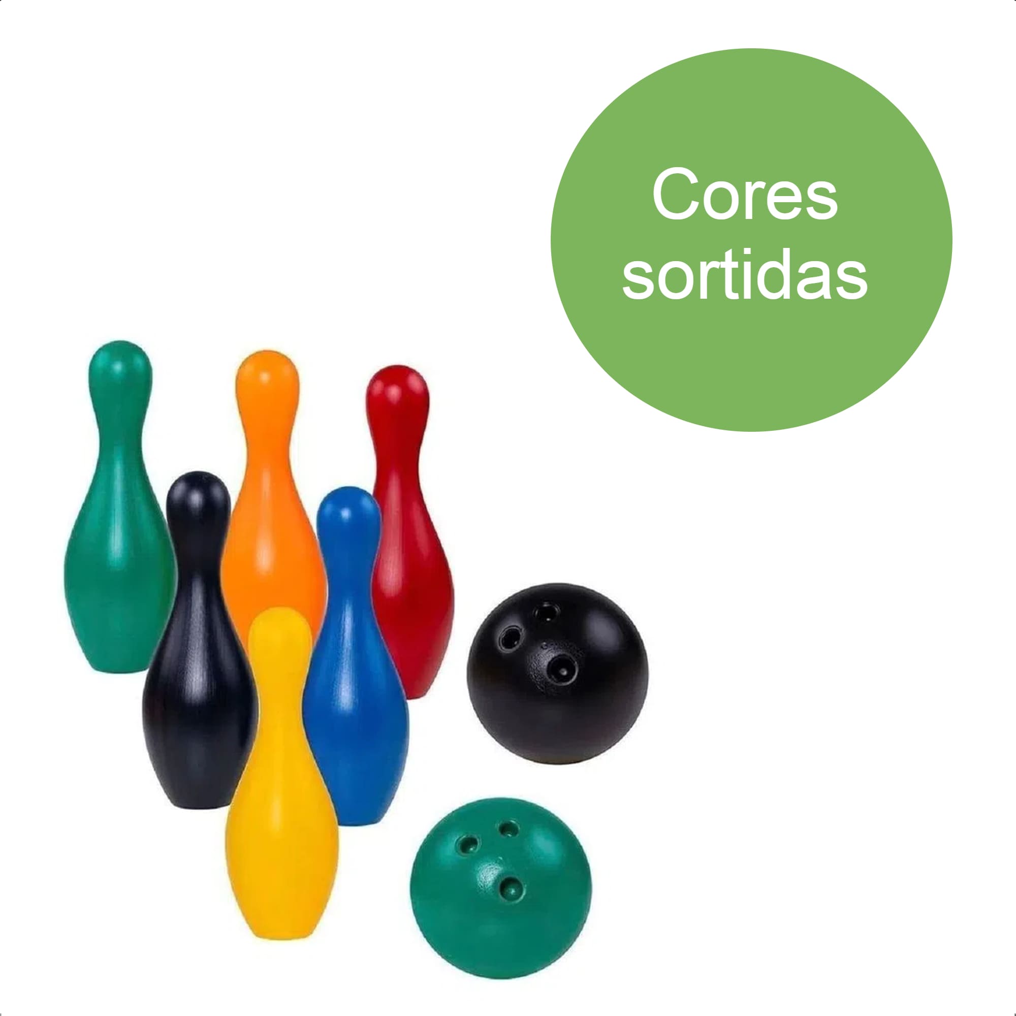 Brinquedo Jogo De Boliche Bolichão 6 Pinos 43cm Bolas Plástico Cores Sortidas Líder - 2259