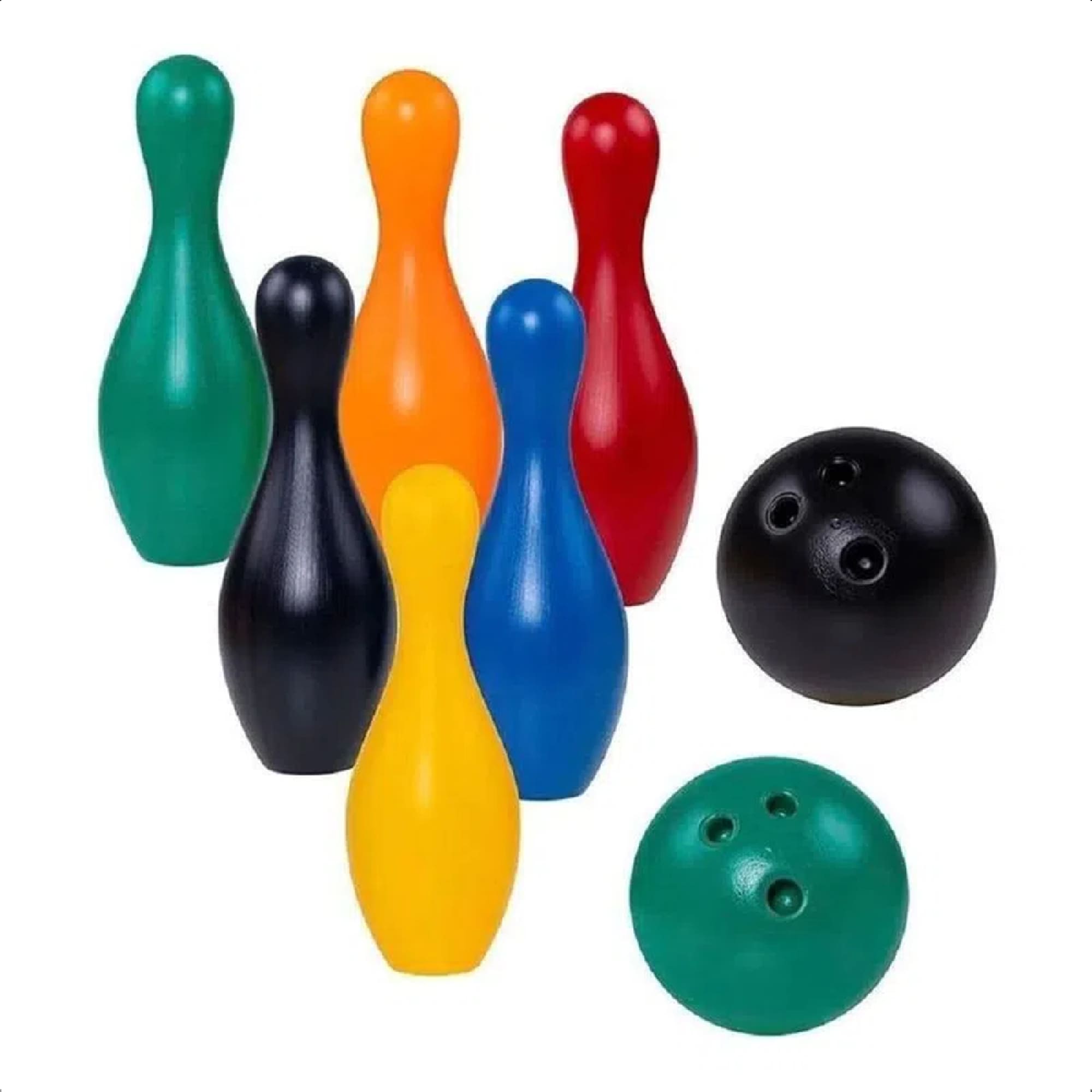Brinquedo Jogo De Boliche Bolichão 6 Pinos 43cm Bolas Plástico Cores Sortidas Líder - 2259