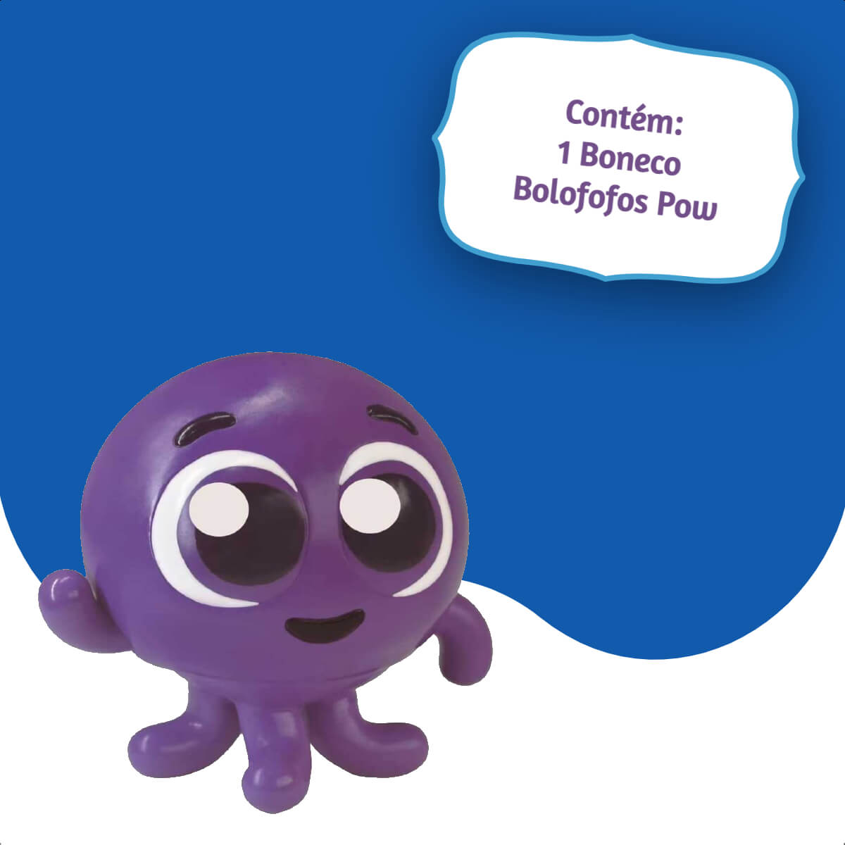 Boneco de Vinil Bolofofos Pow Roxo 18cm Polvo Lider Fácil de Limpar Brinquedos +3 anos - 3023