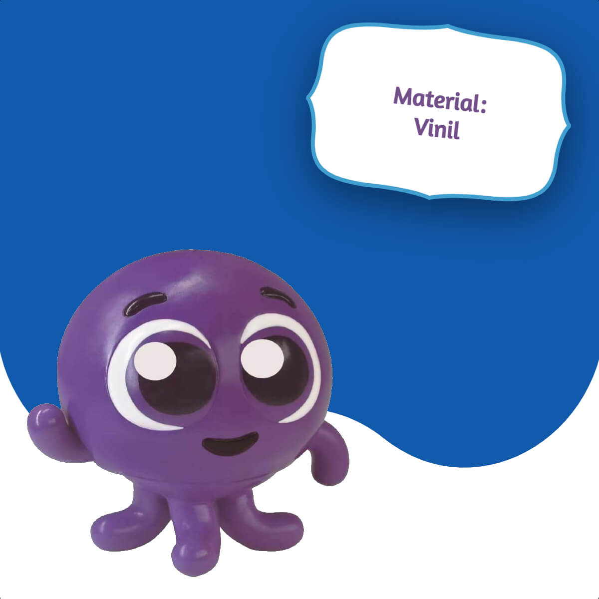 Boneco de Vinil Bolofofos Pow Roxo 18cm Polvo Lider Fácil de Limpar Brinquedos +3 anos - 3023