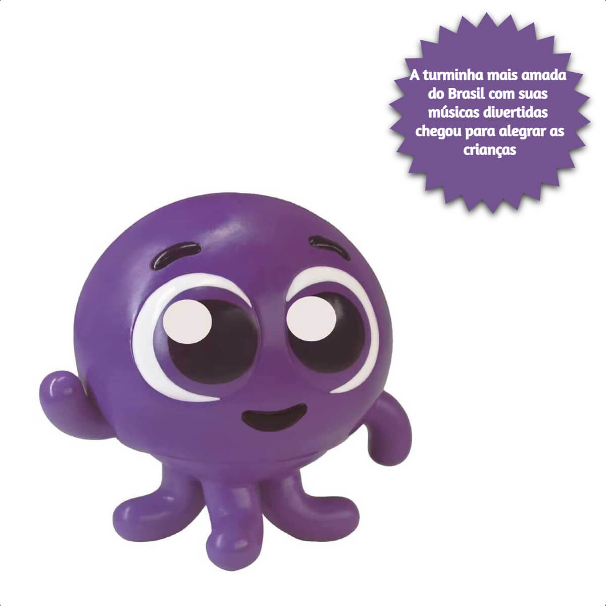 Boneco de Vinil Bolofofos Pow Roxo 18cm Polvo Lider Fácil de Limpar Brinquedos +3 anos - 3023