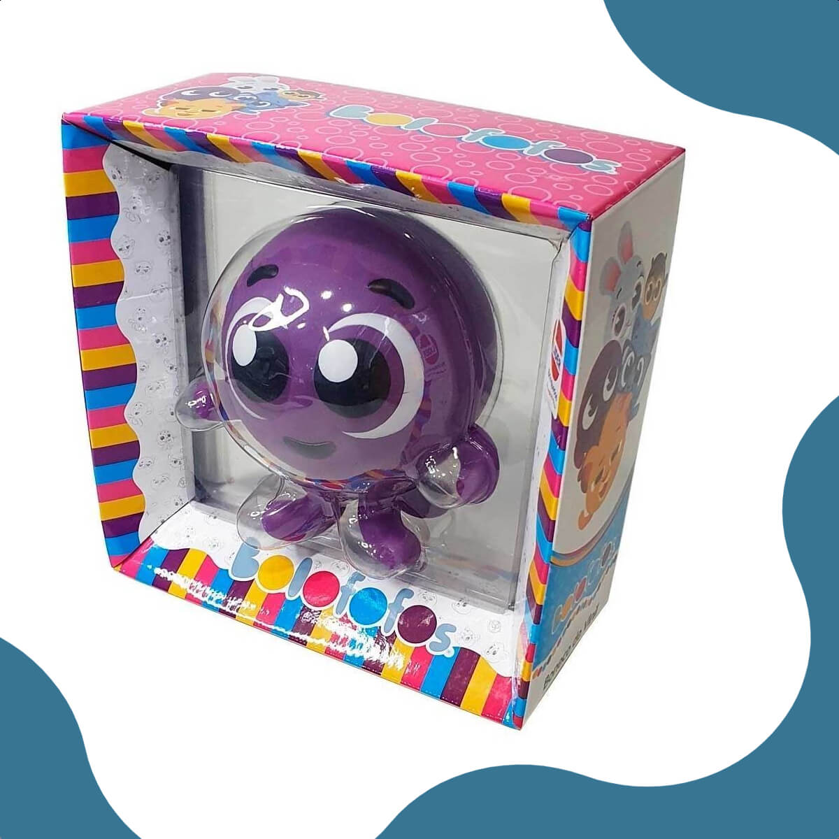 Boneco de Vinil Bolofofos Pow Roxo 18cm Polvo Lider Fácil de Limpar Brinquedos +3 anos - 3023
