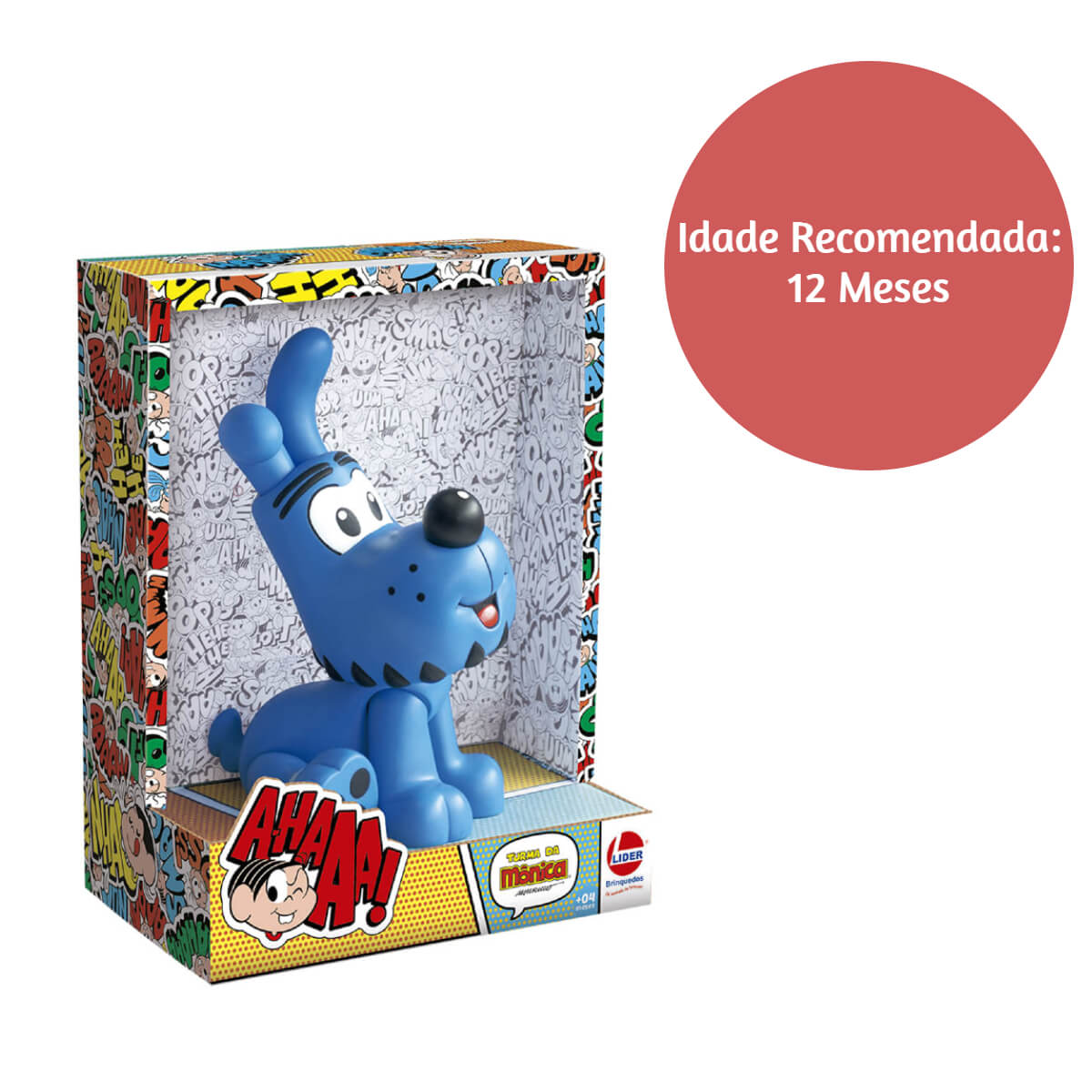 Boneco Vinil Cachorrinho Bidu Turma da Mônica Tamanho 26cm Lider - 3025
