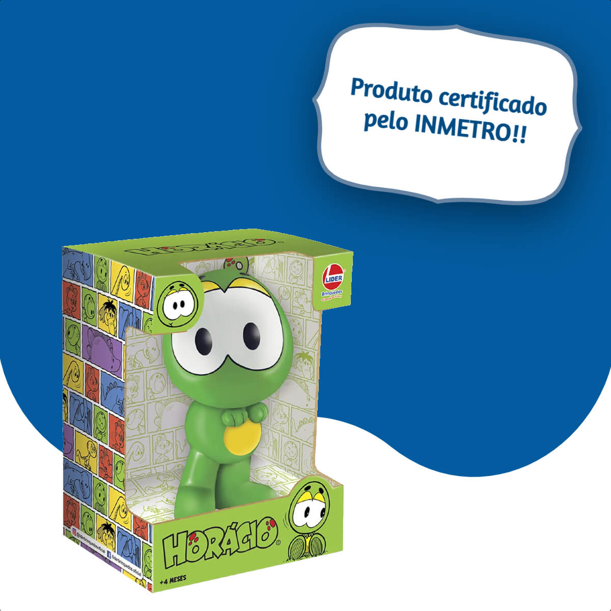 Boneco Dinossauro Horácio Turma da Mônica Lider Brinquedos +4 meses Vinil Colecionável - 3013