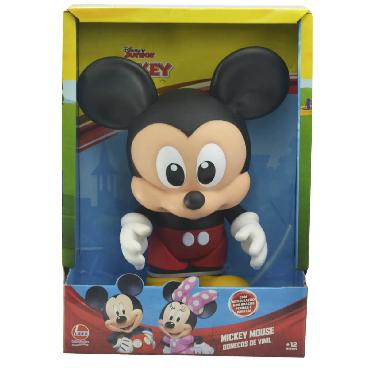 Brinquedo Boneco Articulado de Vinil Mickey Detalhado Fofo Líder 2724