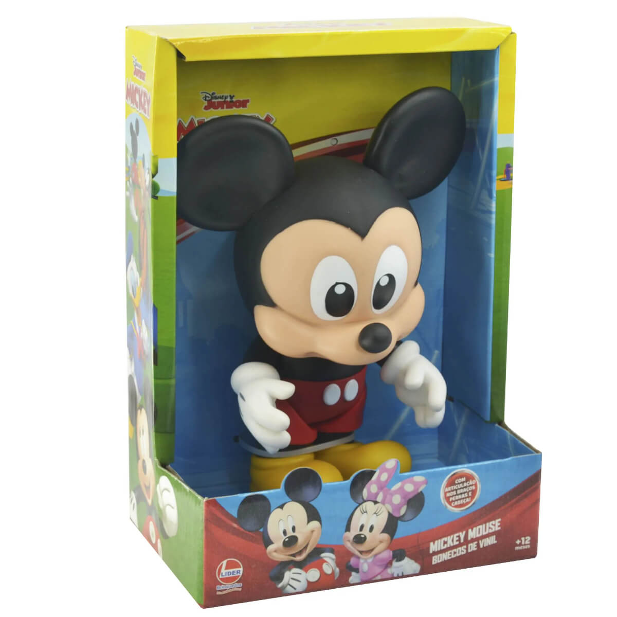Brinquedo Boneco Articulado de Vinil Mickey Detalhado Fofo Líder 2724