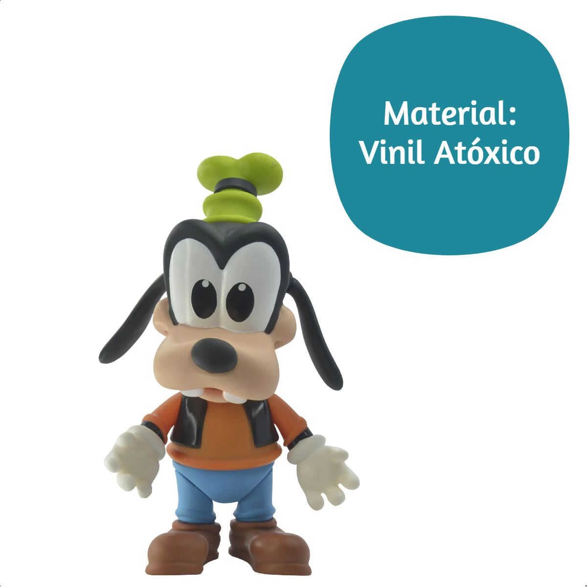 Brinquedo Boneco Articulado de Vinil Atóxico Pateta Baby 16cm +4 meses Líder - 2892