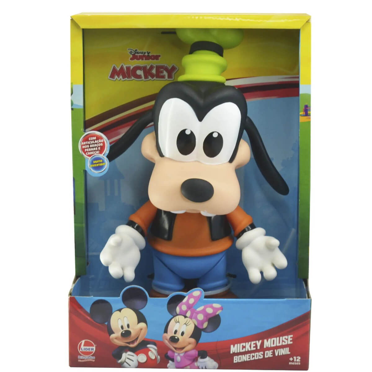 Brinquedo Boneco Articulado de Vinil Atóxico Pateta Baby 16cm +4 meses Líder - 2892