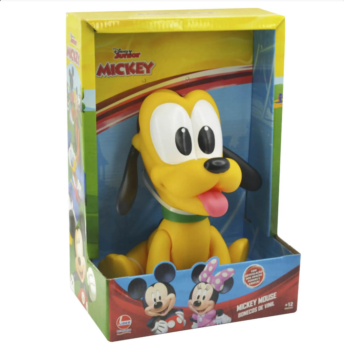 Brinquedo Boneco Vinil Atóxico Pluto Baby Articulável 16cm Amarelo +4 meses Líder - 2893