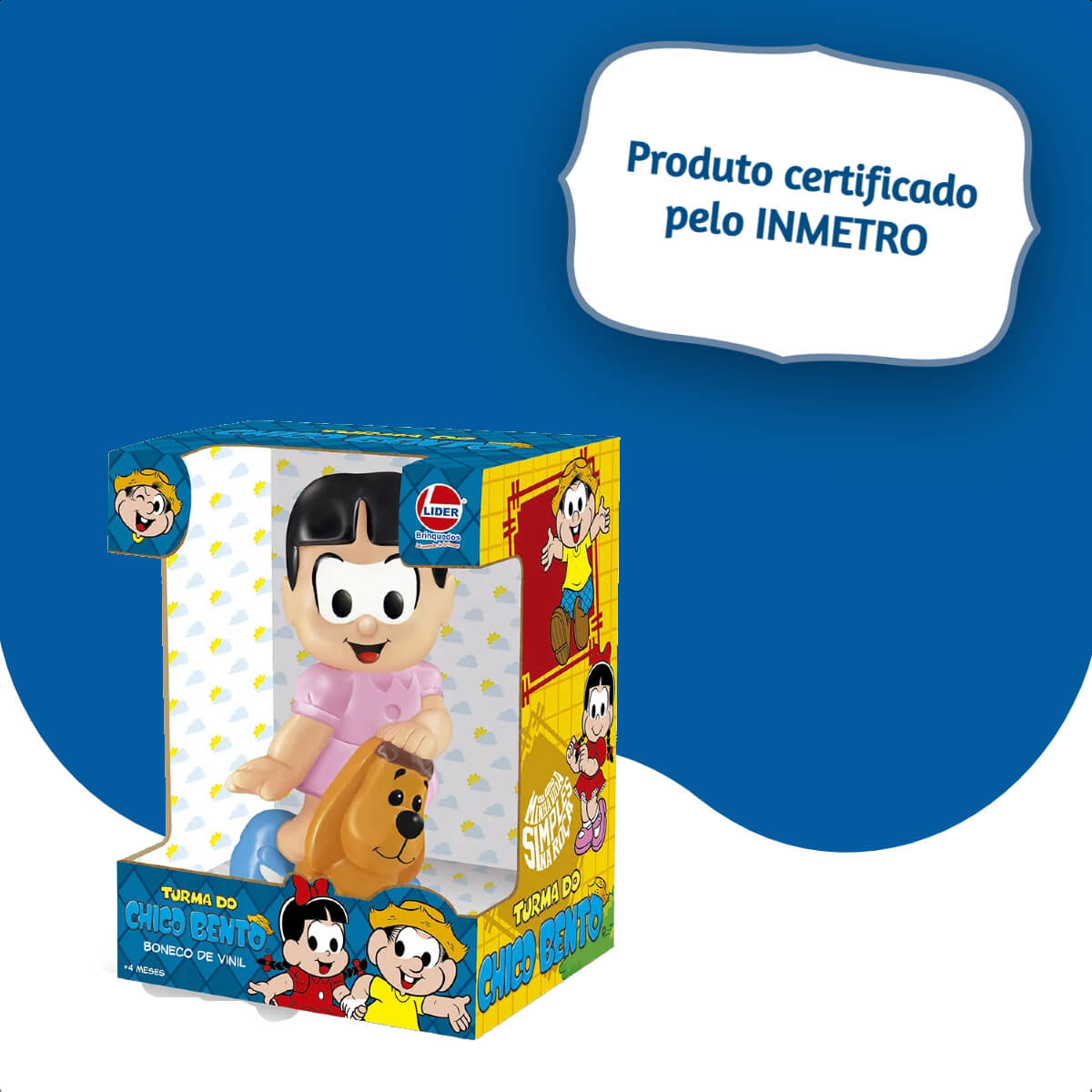 Brinquedo Boneca Rosinha Turma da Mônica Lider Brinquedos +4 Meses Vinil Atóxico - 3027