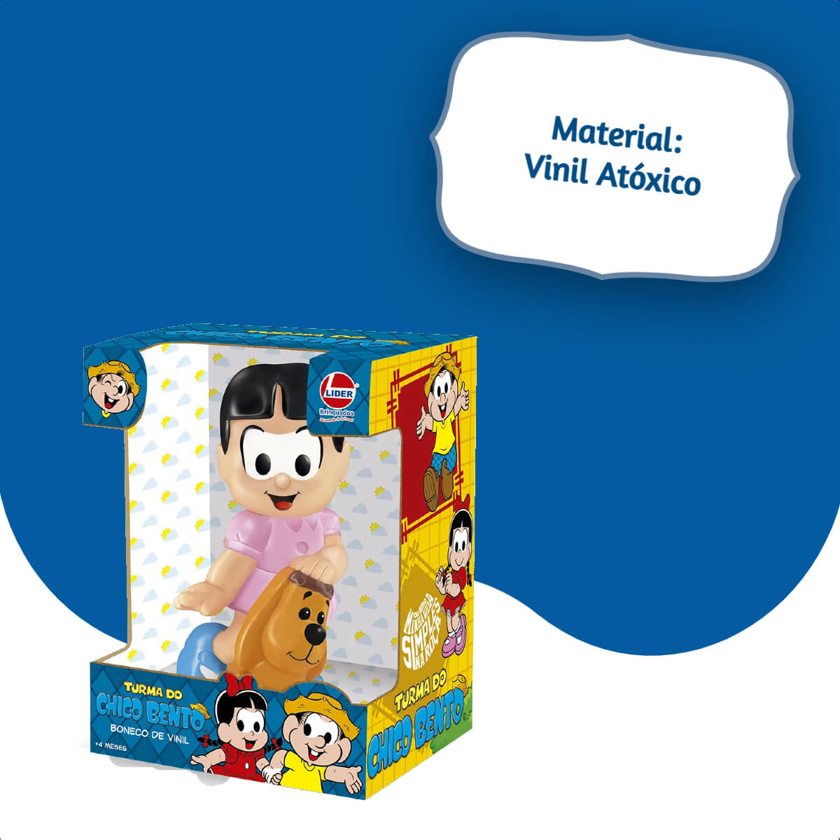 Brinquedo Boneca Rosinha Turma da Mônica Lider Brinquedos +4 Meses Vinil Atóxico - 3027