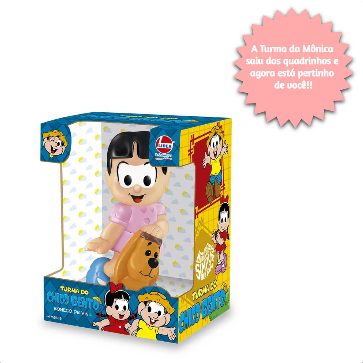 Brinquedo Boneca Rosinha Turma da Mônica Lider Brinquedos +4 Meses Vinil Atóxico - 3027