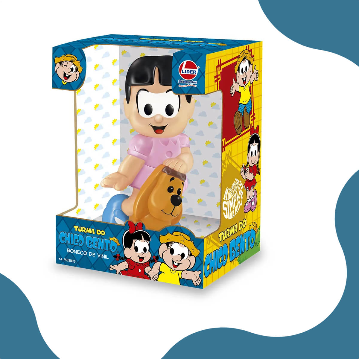 Brinquedo Boneca Rosinha Turma da Mônica Lider Brinquedos +4 Meses Vinil Atóxico - 3027