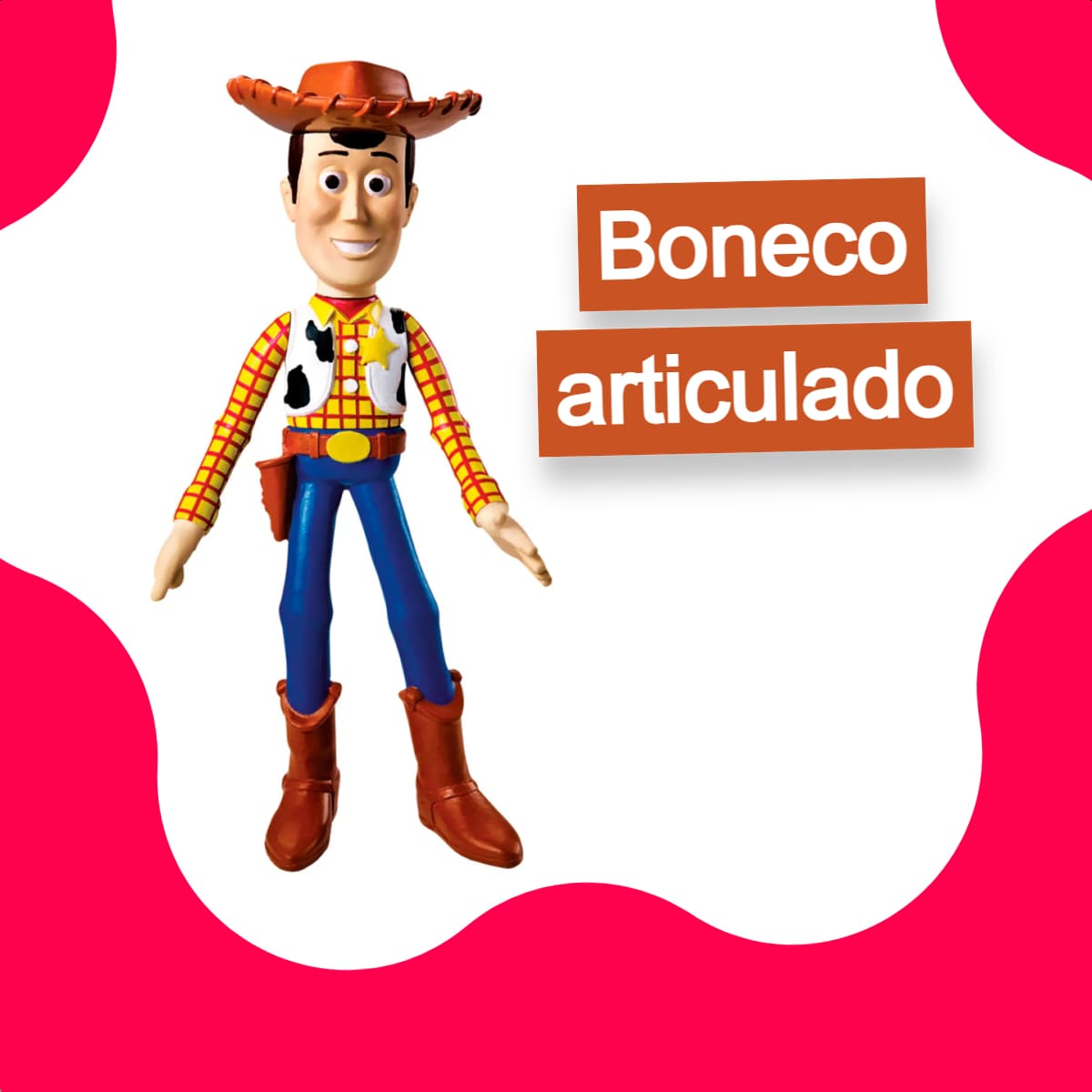 Brinquedo para Criança Boneco Vinil Woody Toy Story Fácil de Limpar Brincadeira - Lider 2588