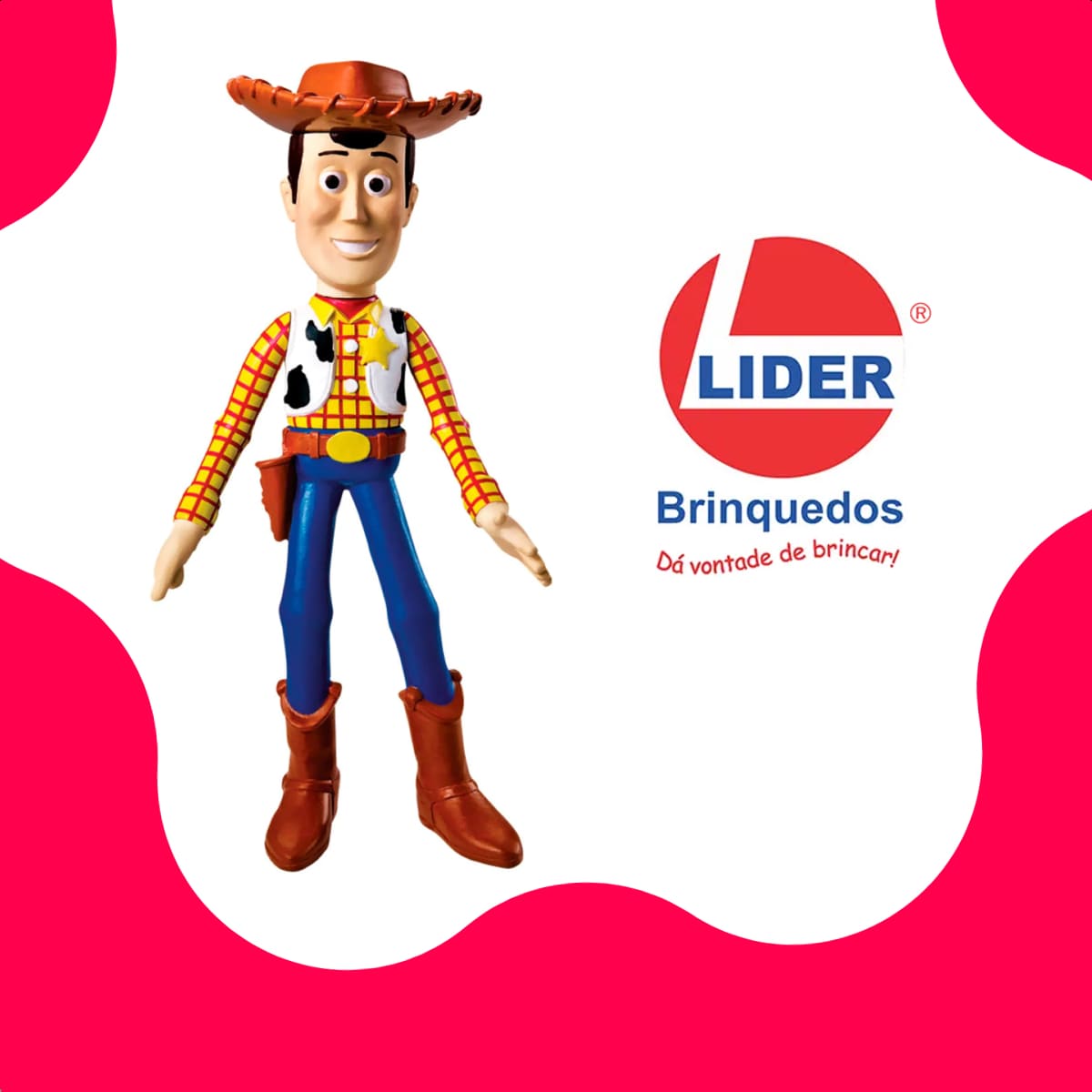 Brinquedo para Criança Boneco Vinil Woody Toy Story Fácil de Limpar Brincadeira - Lider 2588