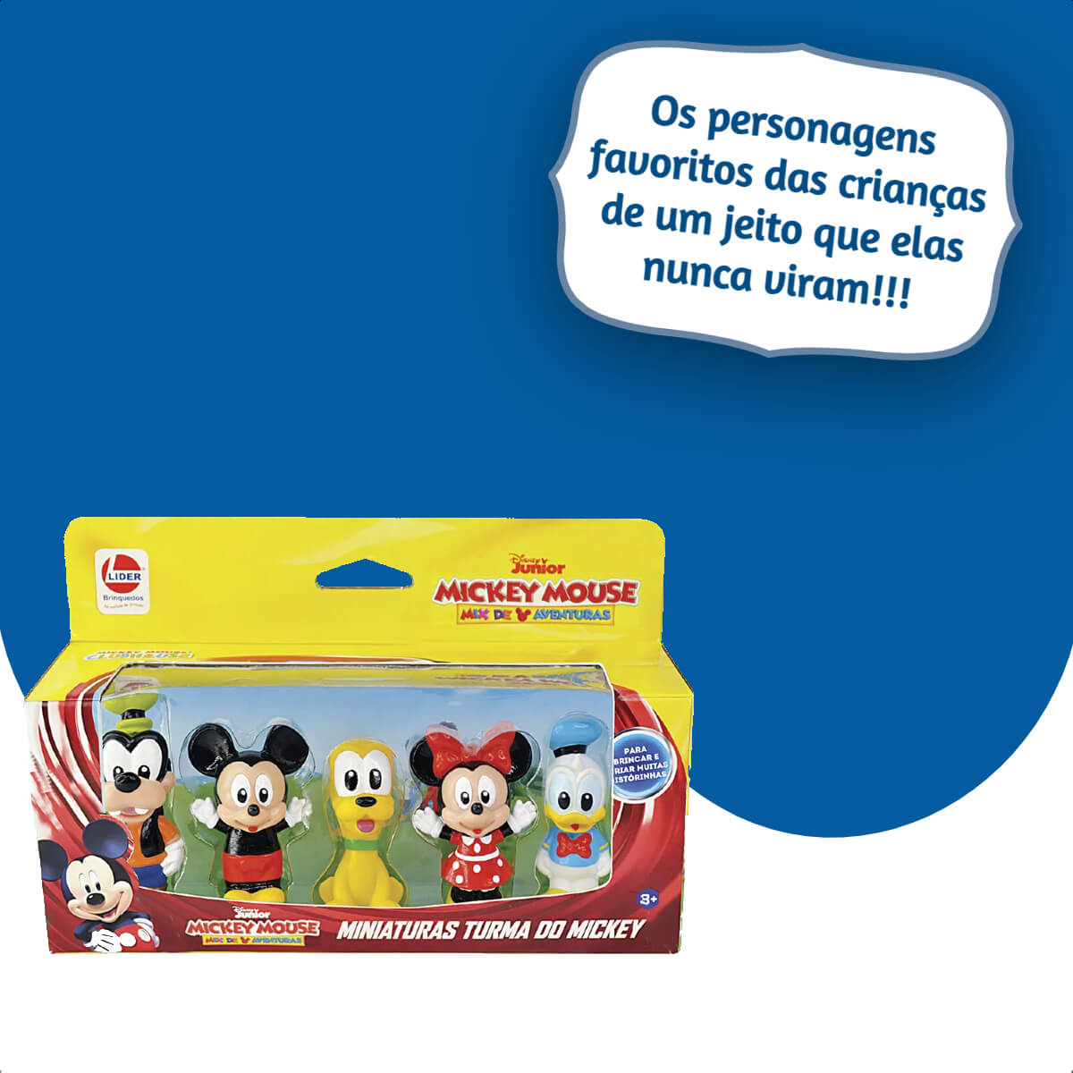 Brinquedo Dedoches Mickey and Friends +3 anos Vinil Divertido Faz de Conta Lider Brinquedos - 240