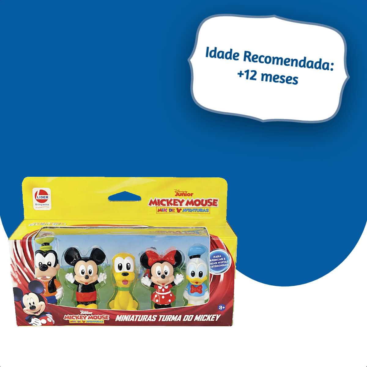 Brinquedo Dedoches Mickey and Friends +3 anos Vinil Divertido Faz de Conta Lider Brinquedos - 240