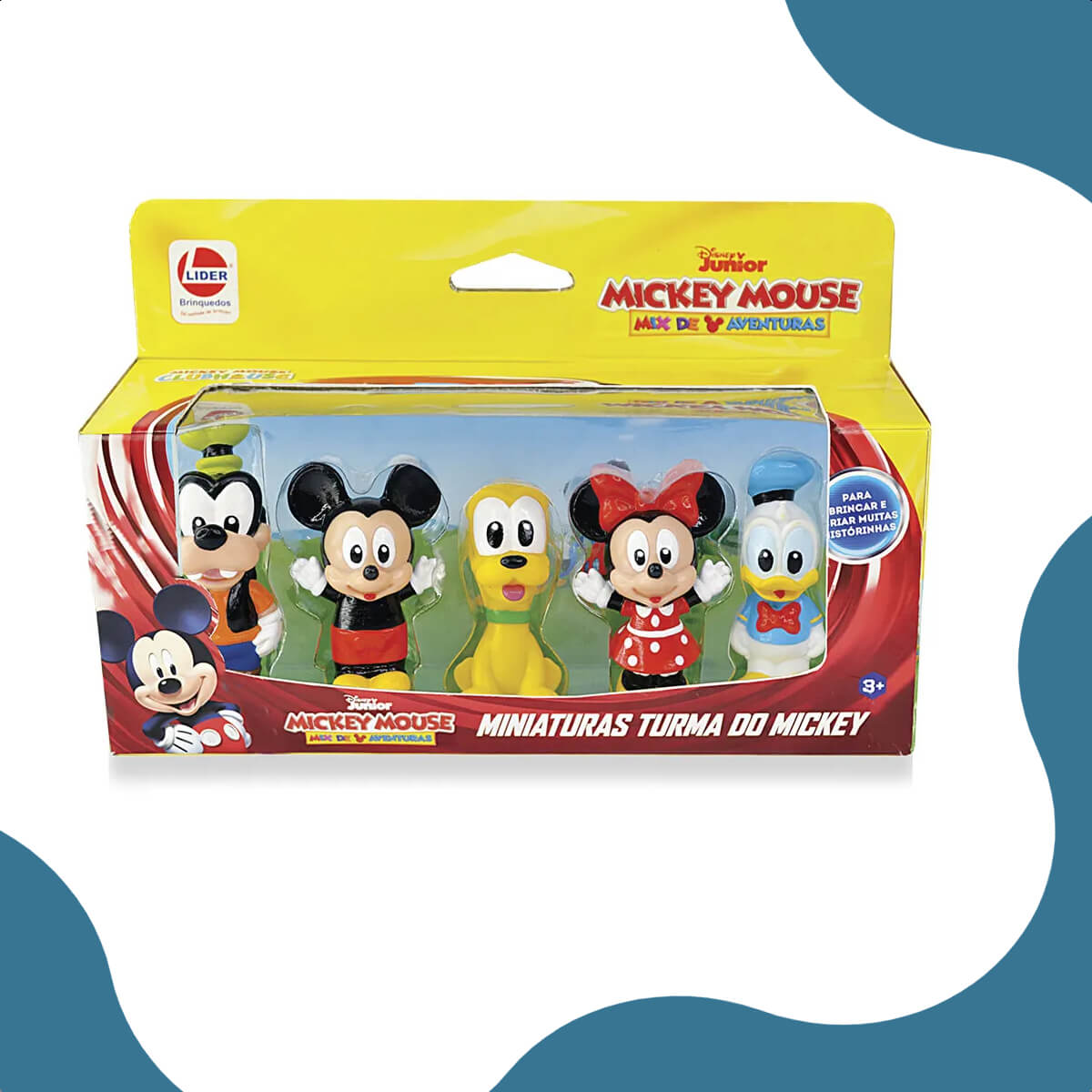 Brinquedo Dedoches Mickey and Friends +3 anos Vinil Divertido Faz de Conta Lider Brinquedos - 240