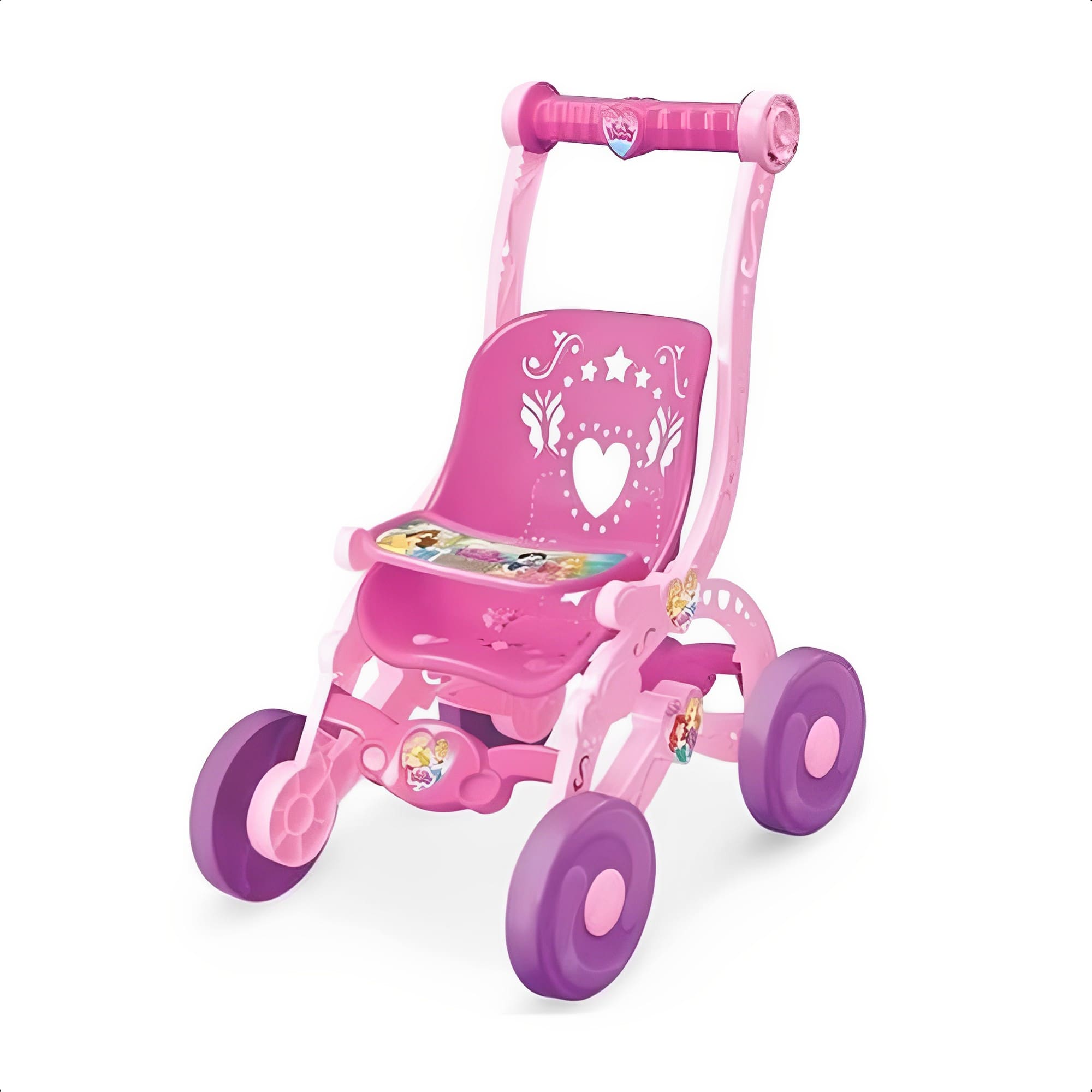 Carrinho de Boneca Princesas Disney Decorado Resistente Faz de Conta Brinquedo Líder - 2390