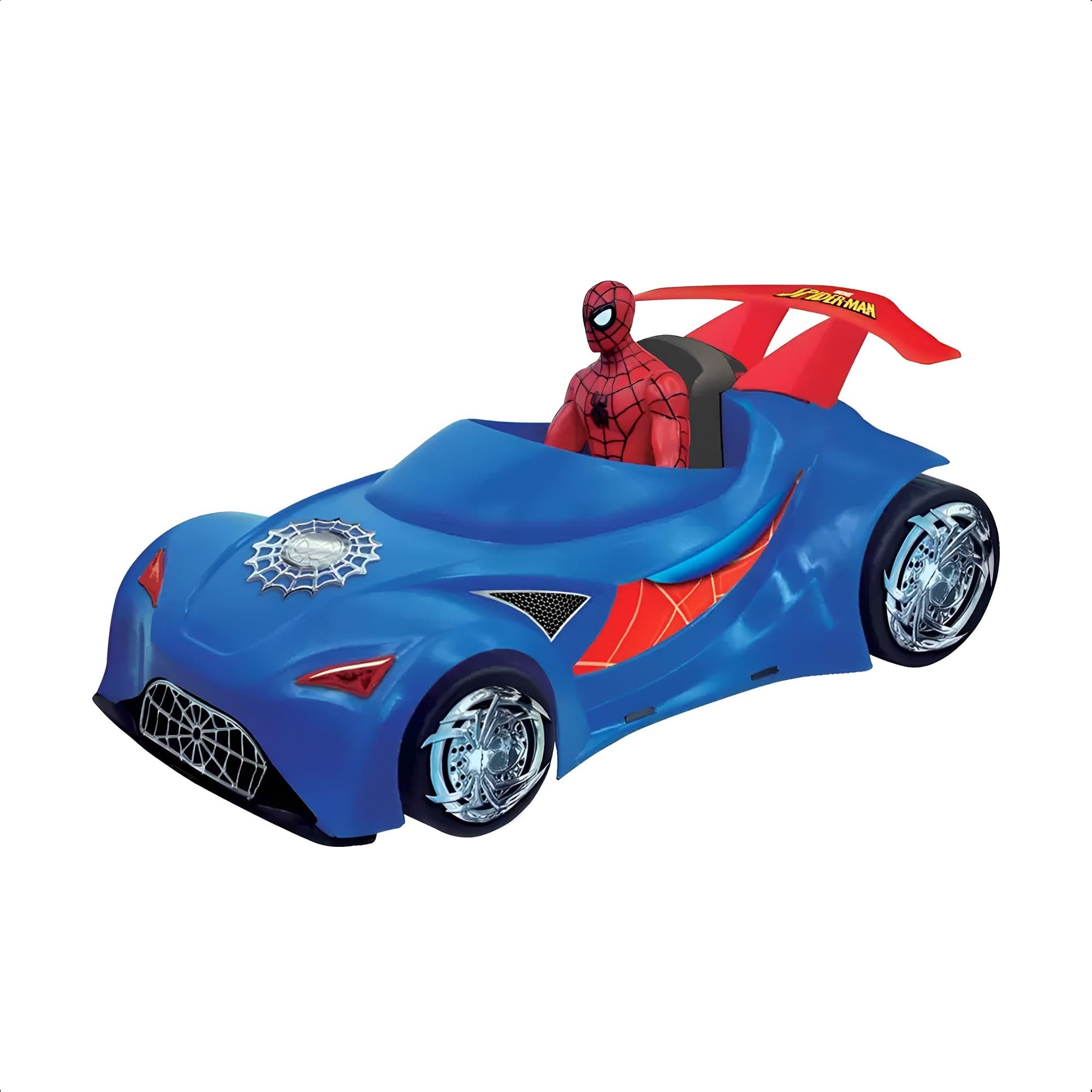 Carrinho de Empurrar Infantil do Homem Aranha Marvel Azul e Vermelho Lider - 2382